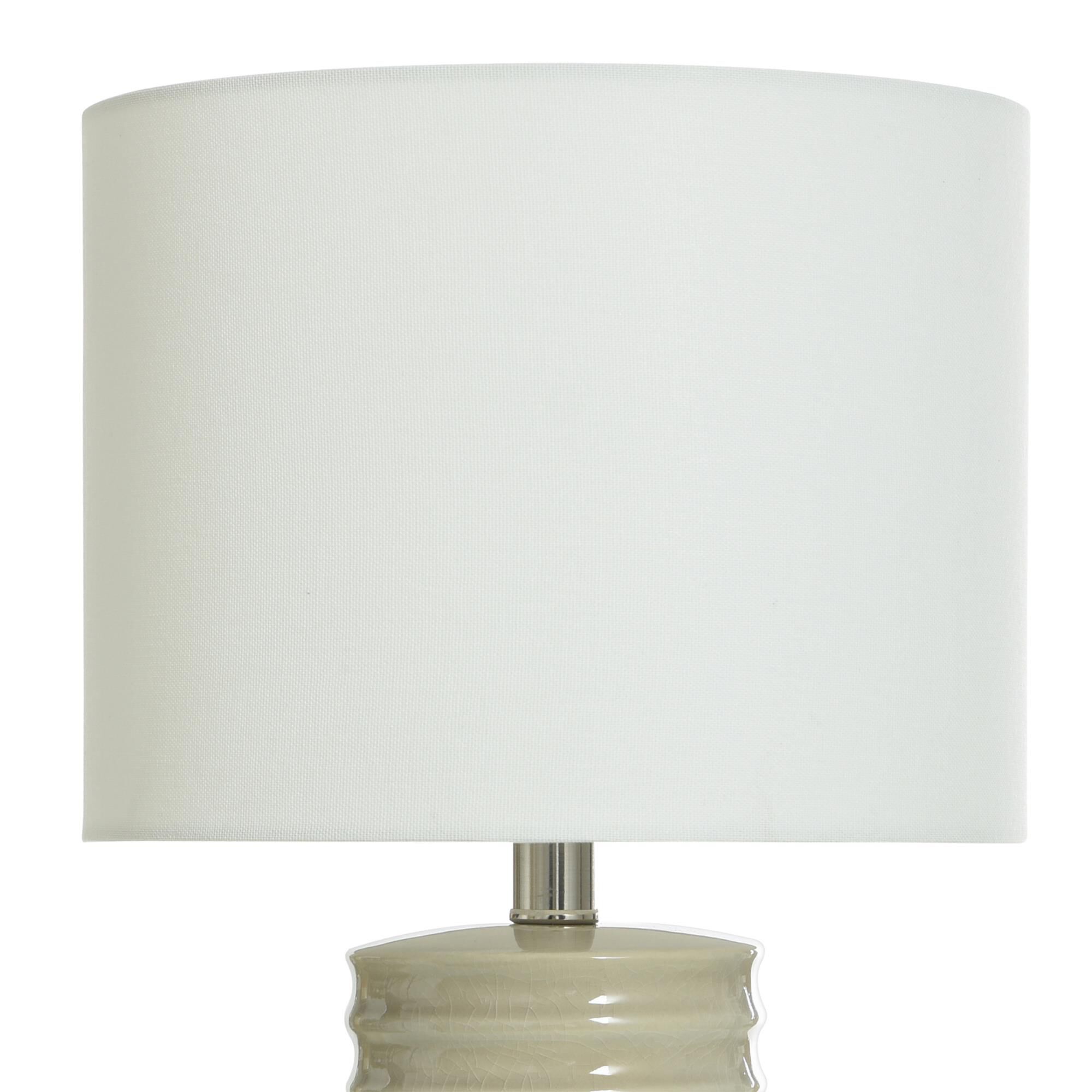 Shown in Sandstone finish and Brussels Off-White Linen shade