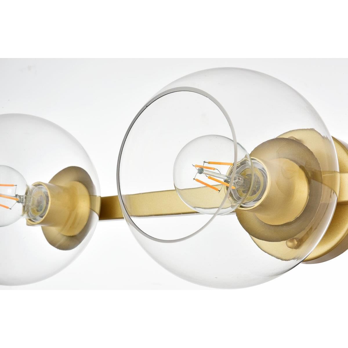 Shown in Brass  finish and Clear glass