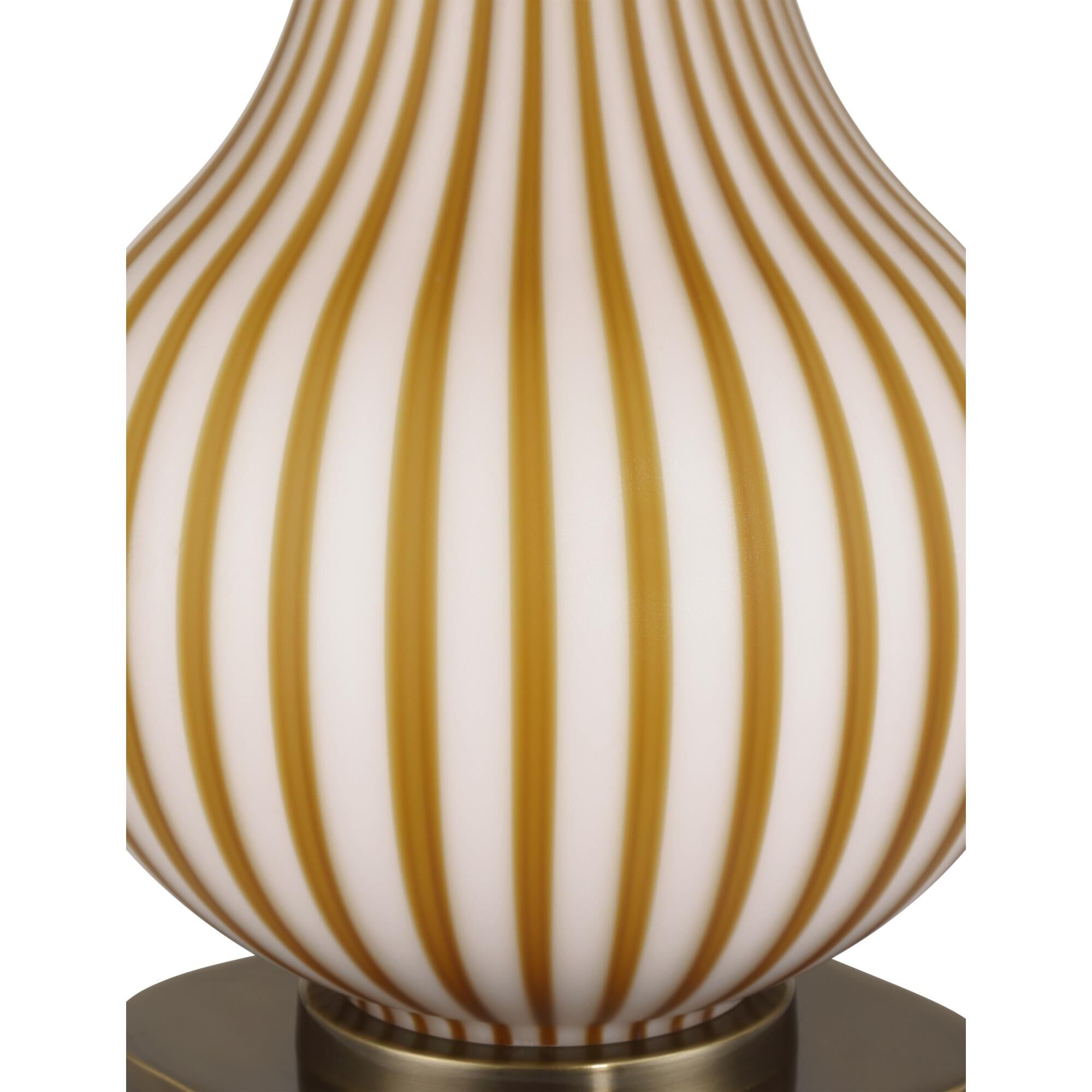 Shown in Yellow and Off-White finish and Bone Linen Rayon/Hardback/Rolled Edge shade