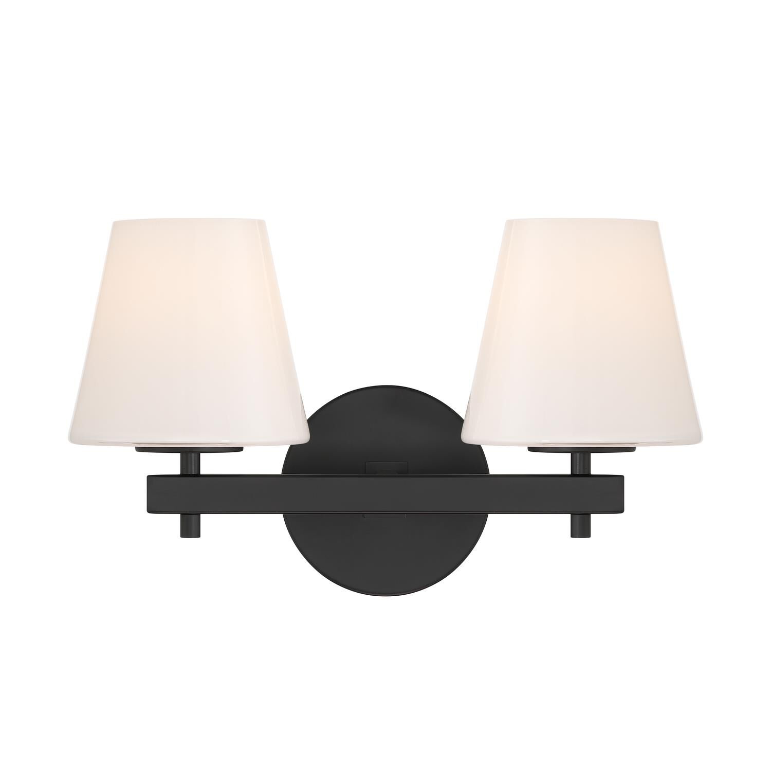 Shown in Black finish and Glass shade
