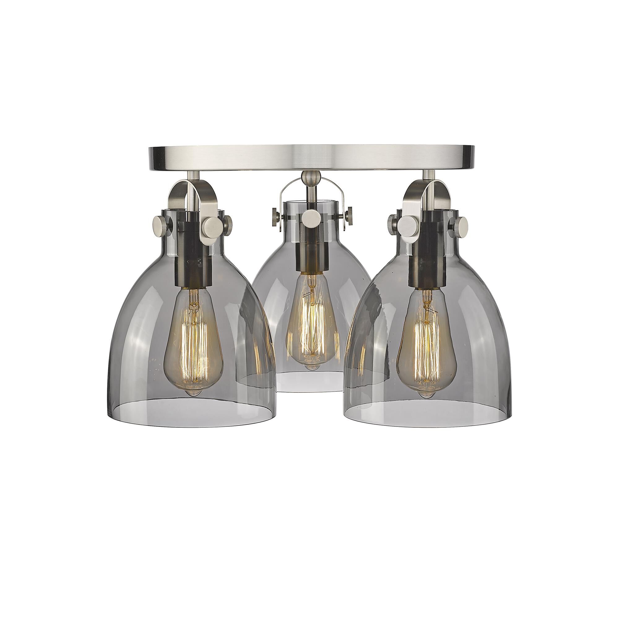 Shown in Satin Nickel finish and Plated Smoke glass