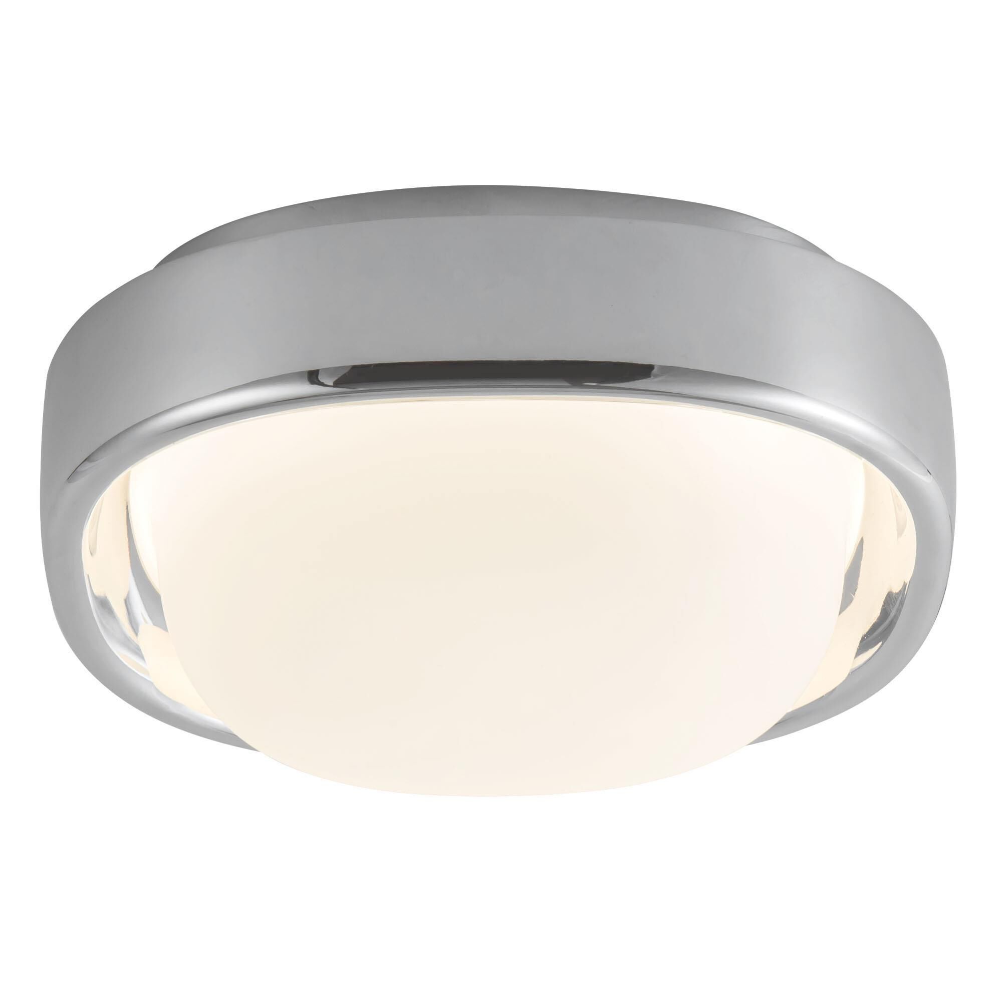 Shown in Chrome finish and Matte Opal glass