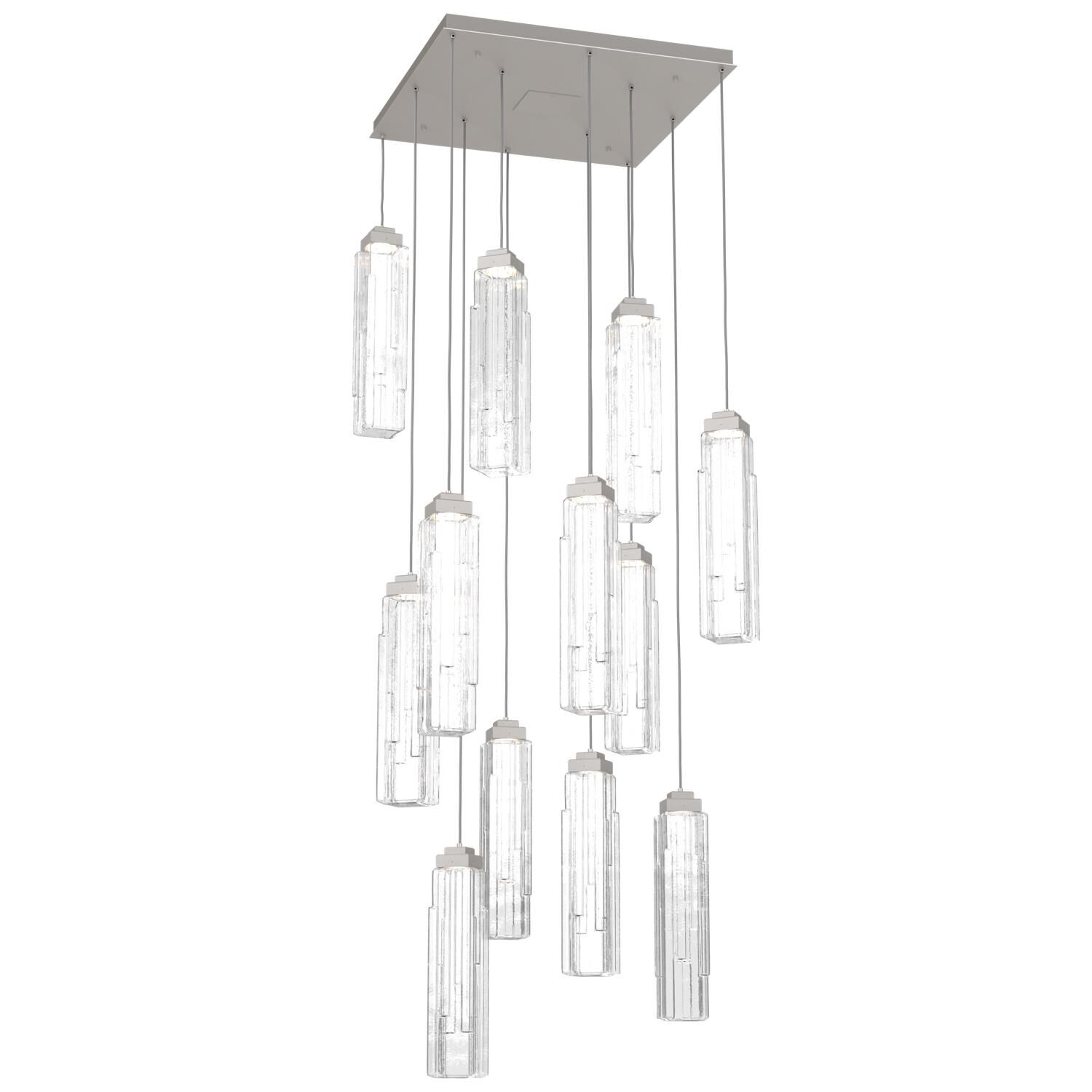 Shown in Metallic Beige Silver finish and Clear Ledgestone glass