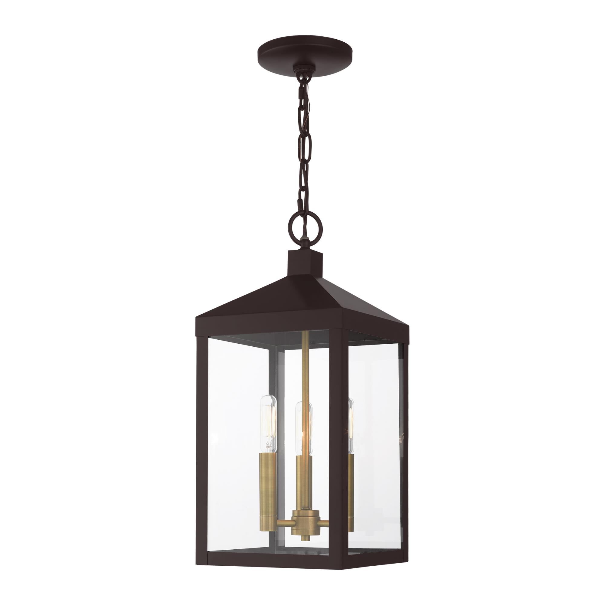 Nyack 18 Inch Tall 3 Light Outdoor Hanging Lantern by Livex Lighting