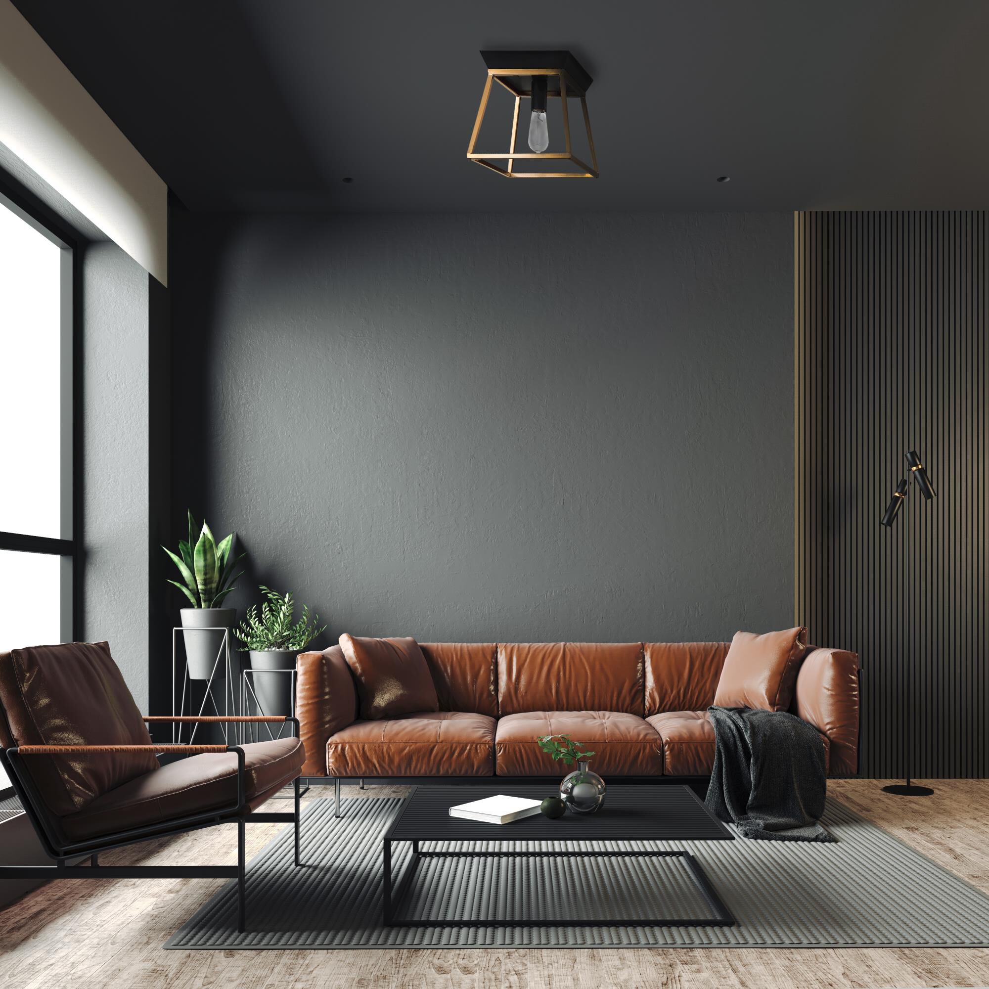 Shown in Brushed Gold And Matte Black finish