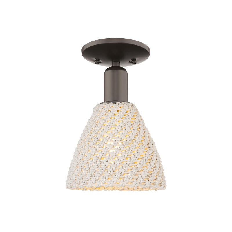 Bruno Marashlian Natural Ballston Dome 8 Inch Semi Flush Mount by Innovations Lighting