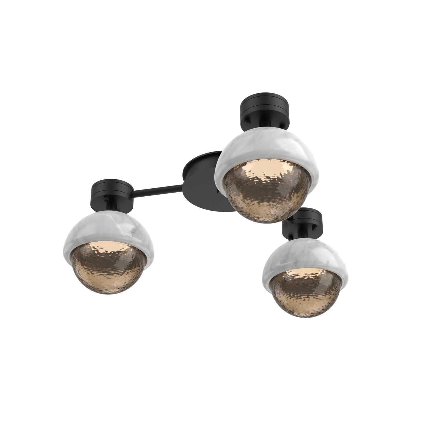Shown in Matte Black finish and Bronze glass and White Marble accent