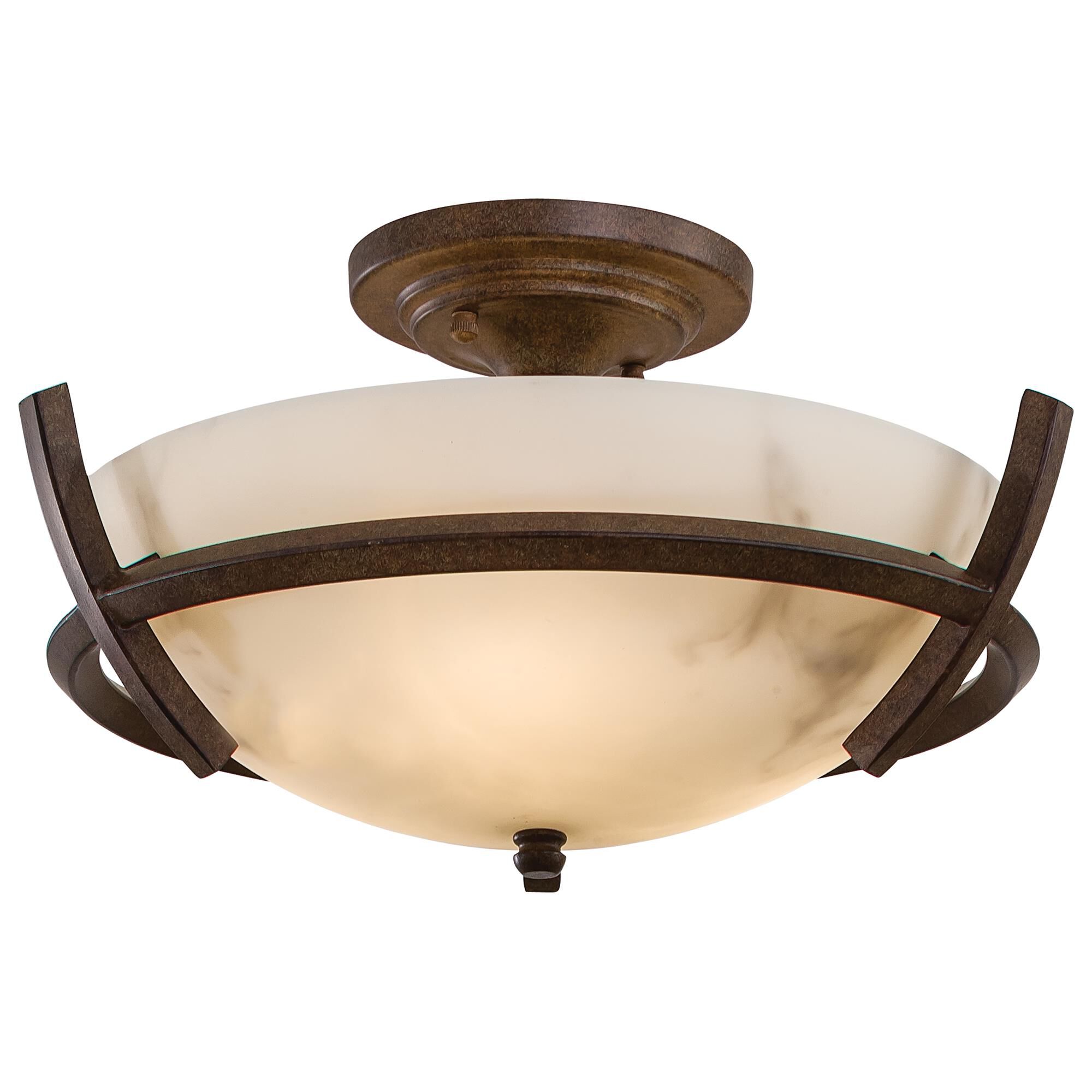 Shown in Nutmeg finish and Alabaster Dust(Tm) Shade glass and Alabaster Dust shade