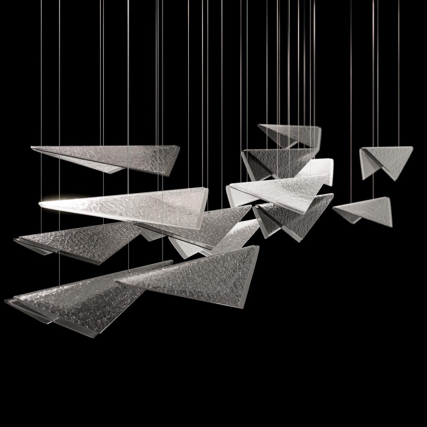 Shown in Gold finish and Smoke Hammered glass