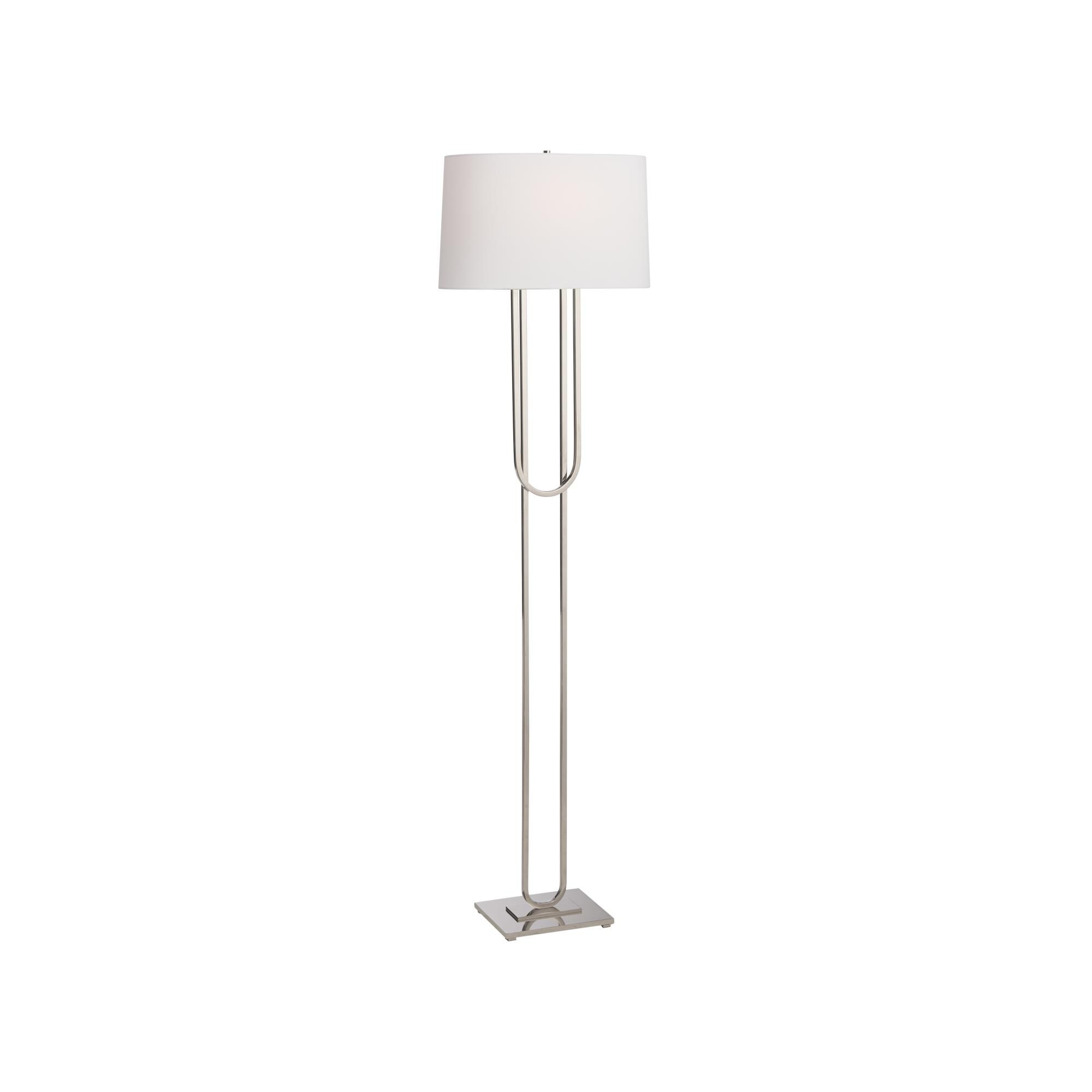 Shown in Silver finish and Linen shade