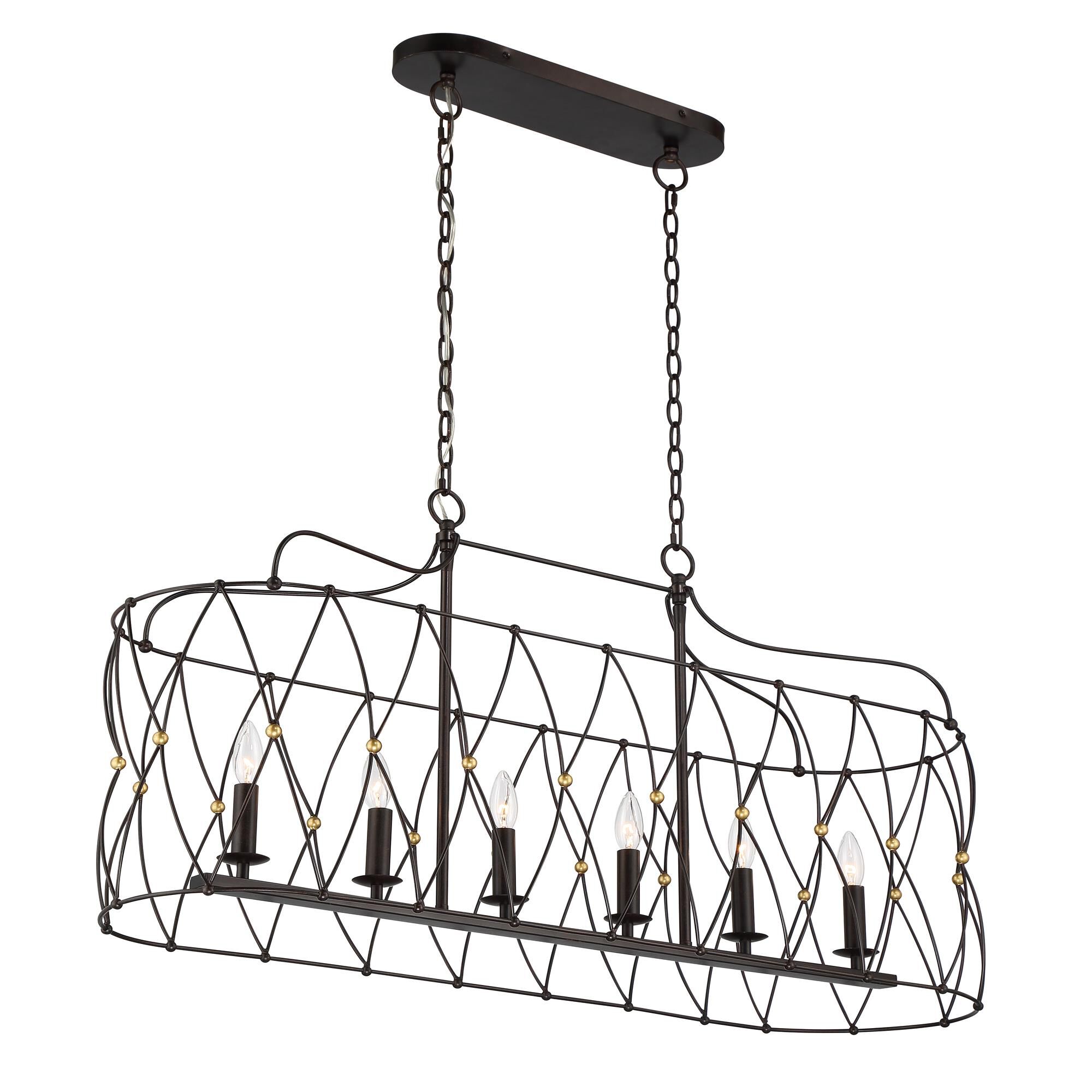 Zucca 42 Inch 6 Light Linear Suspension Light by Crystorama