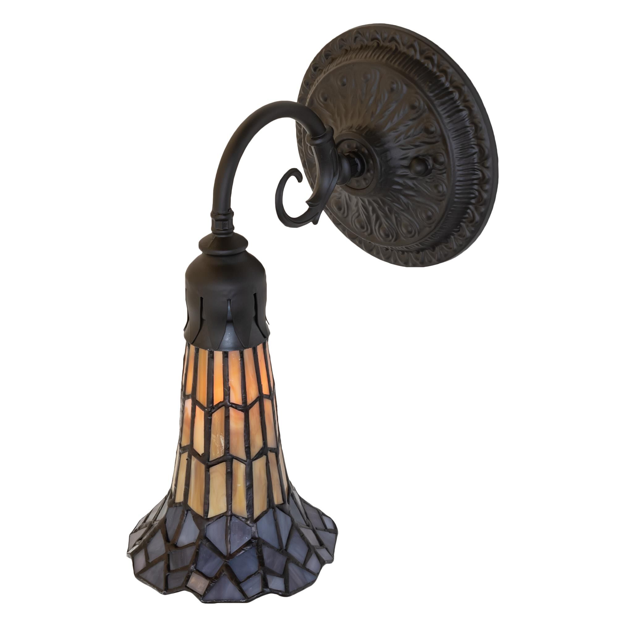 Shown in Oil Rubbed Bronze finish and Amber /Acrylic;Violet glass