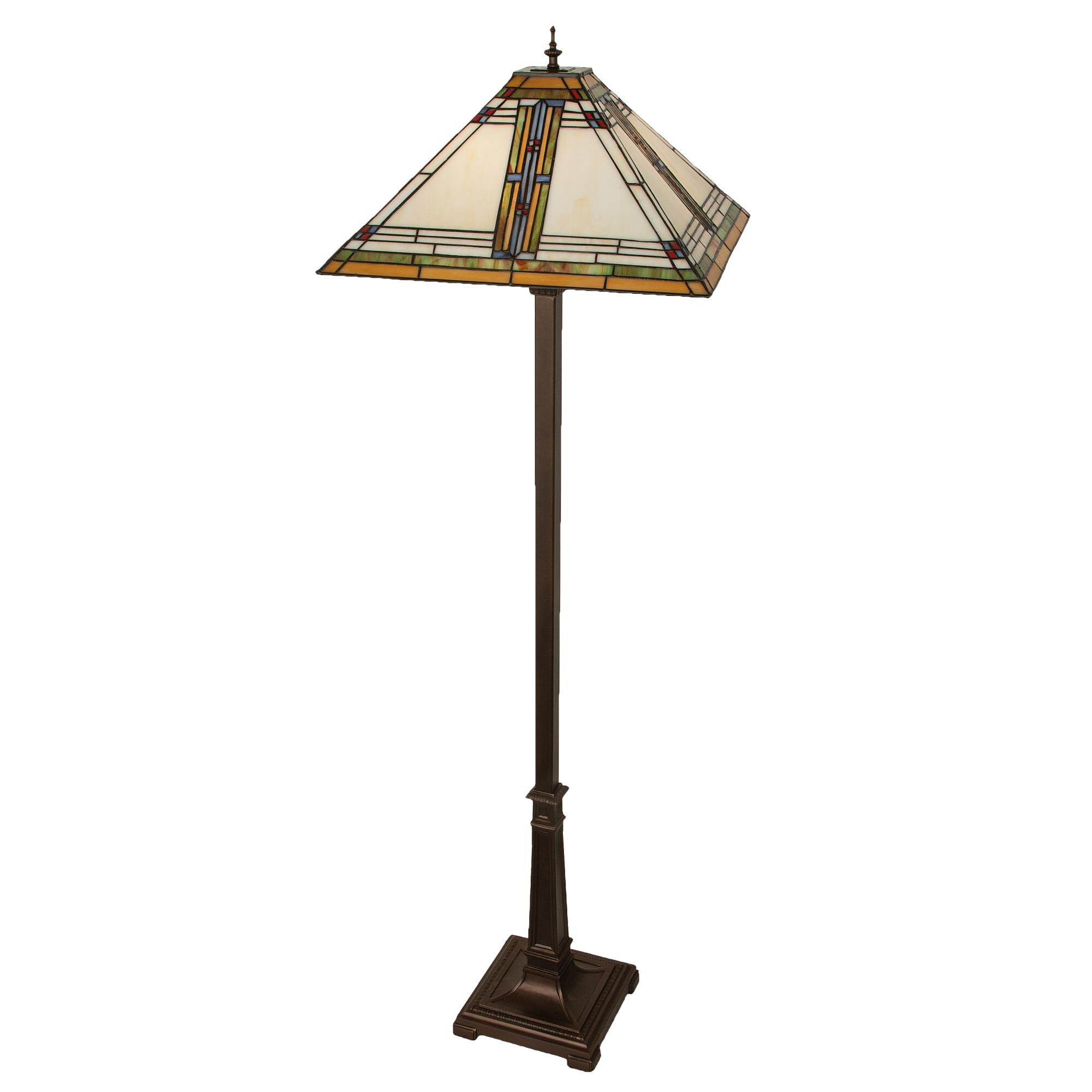 Shown in Mahogany Bronze finish and Ruby;Beige;White glass