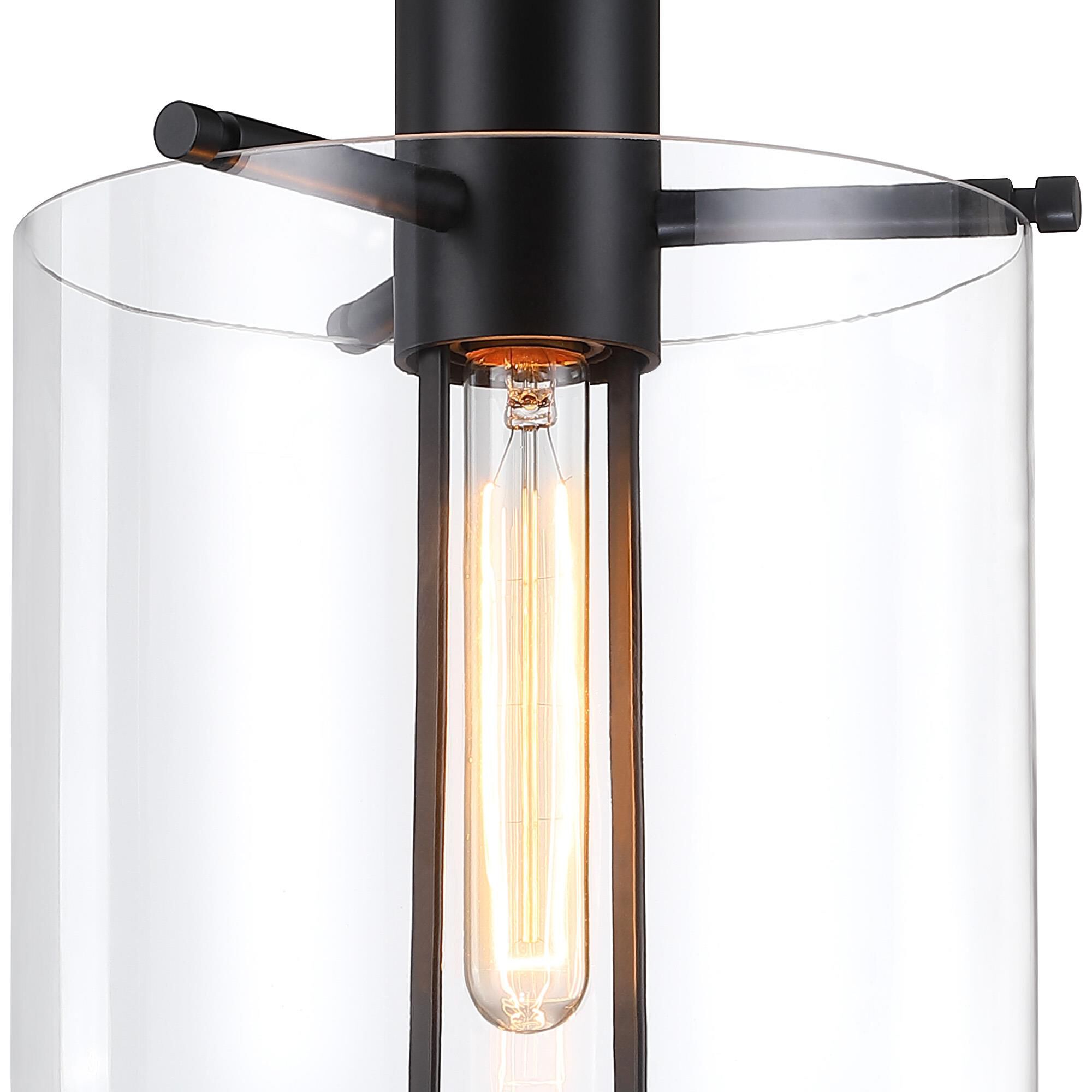 Shown in Matte Black finish and Clear glass