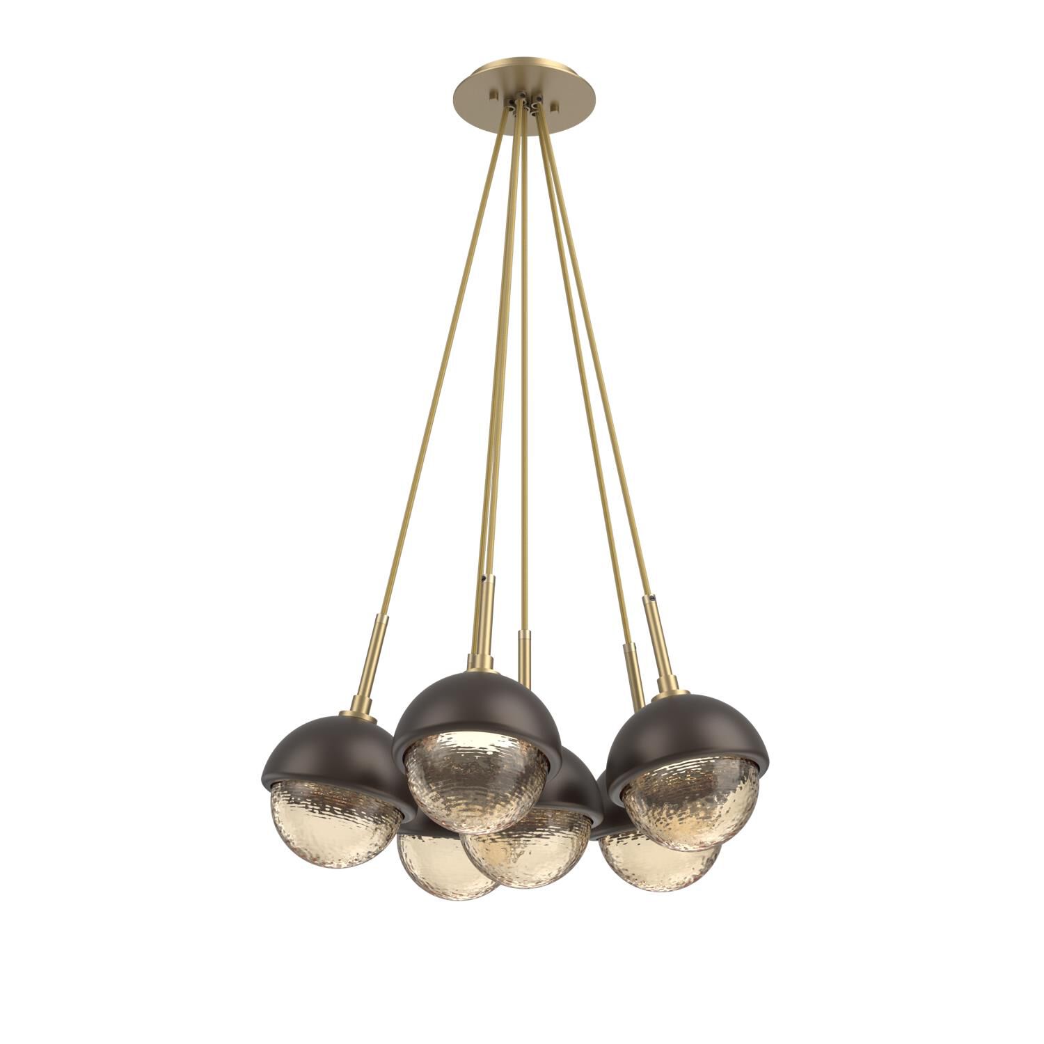 Shown in Gilded Brass finish and Amber glass and Flat Bronze accent