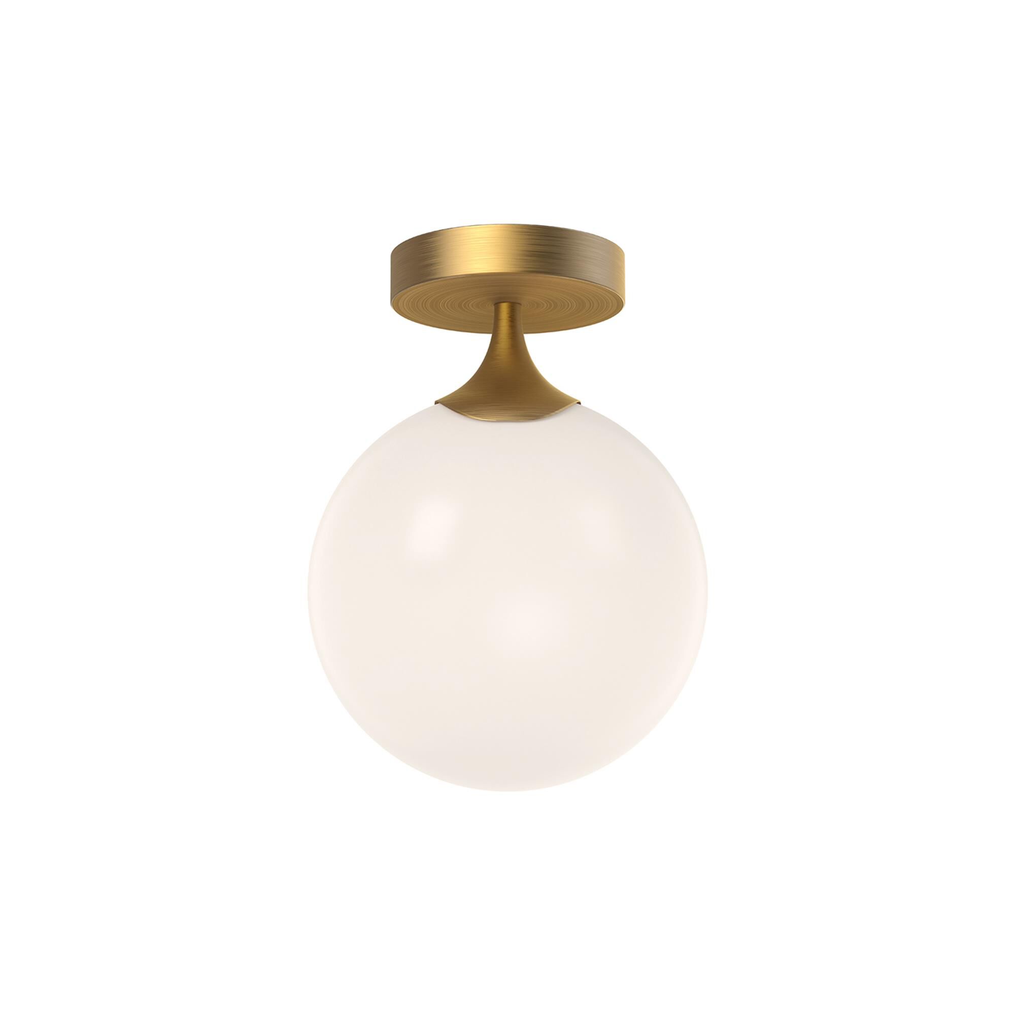 Shown in Aged Gold finish and Opal Matte glass