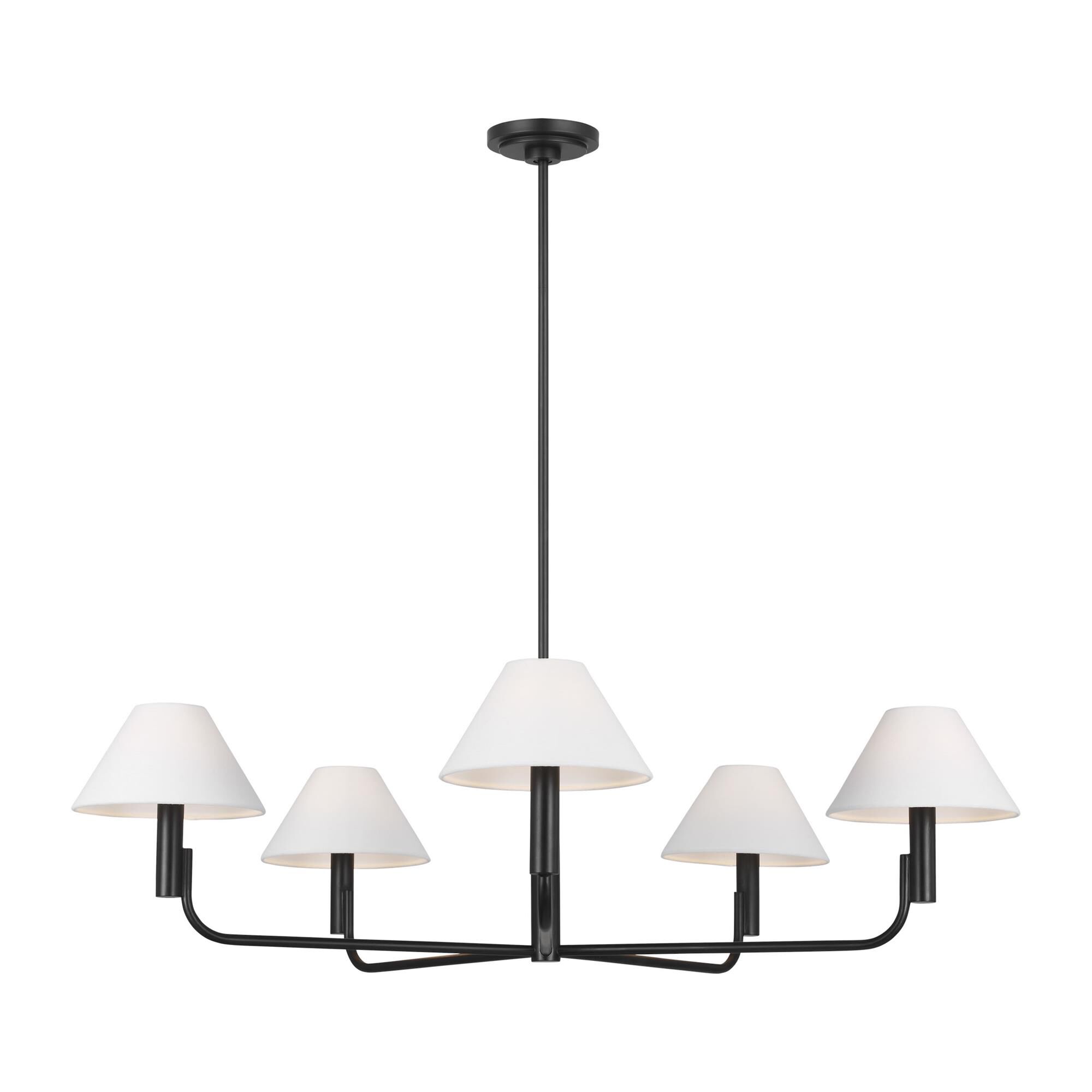 Shown in Aged Iron finish and White Linen shade
