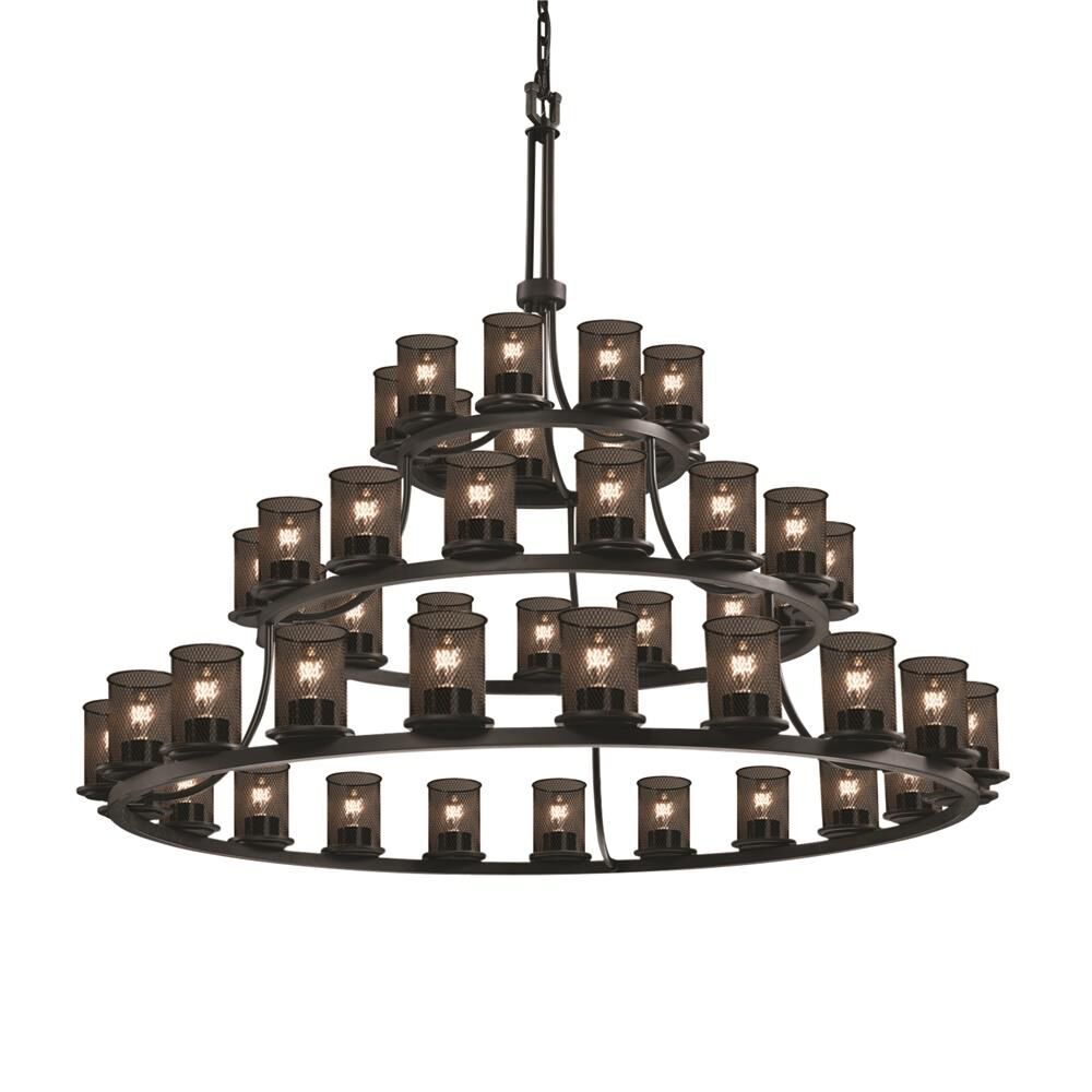 Wire Mesh 60 Inch 45 Light Chandelier by Justice Design Group