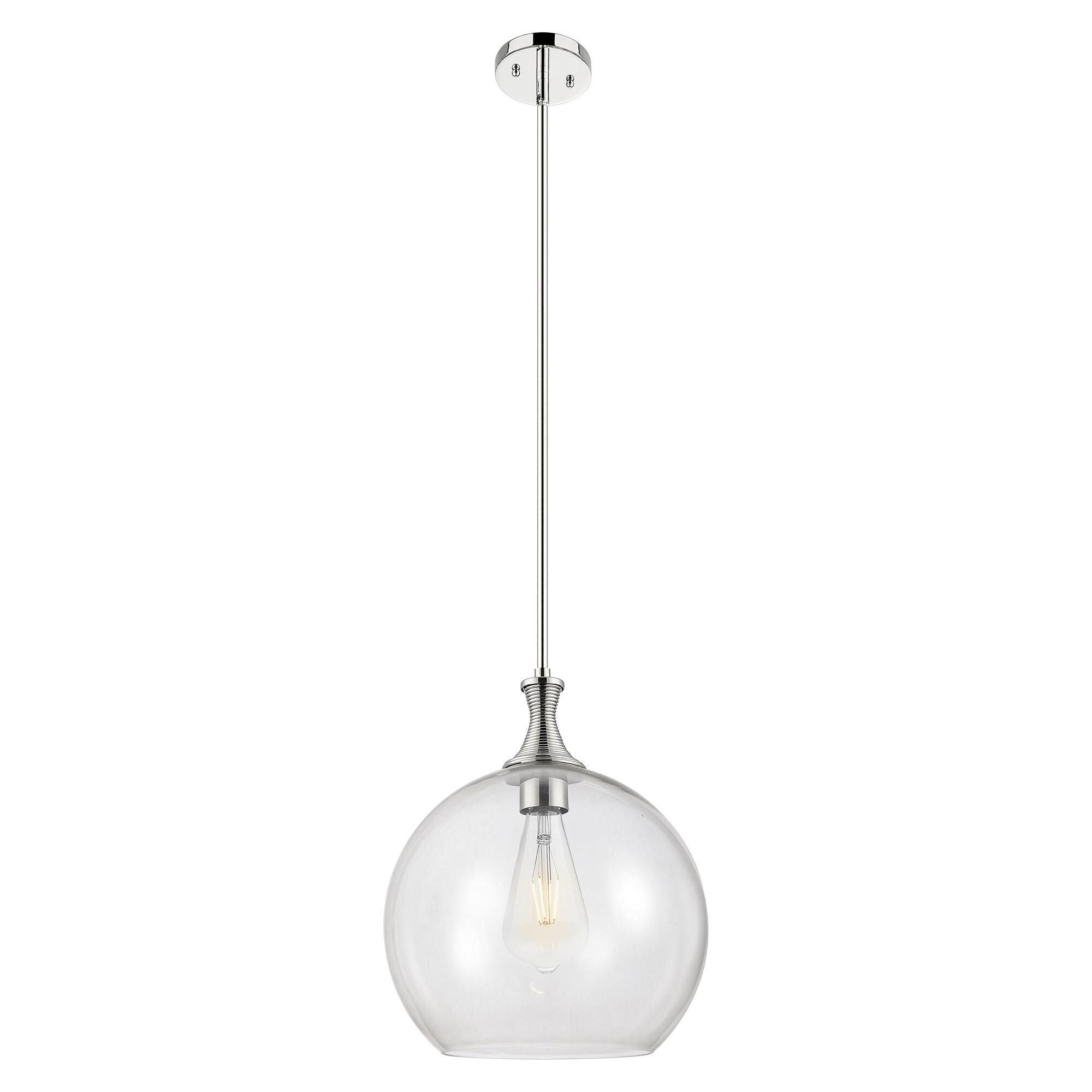 Shown in Polished Nickel finish and Clear glass