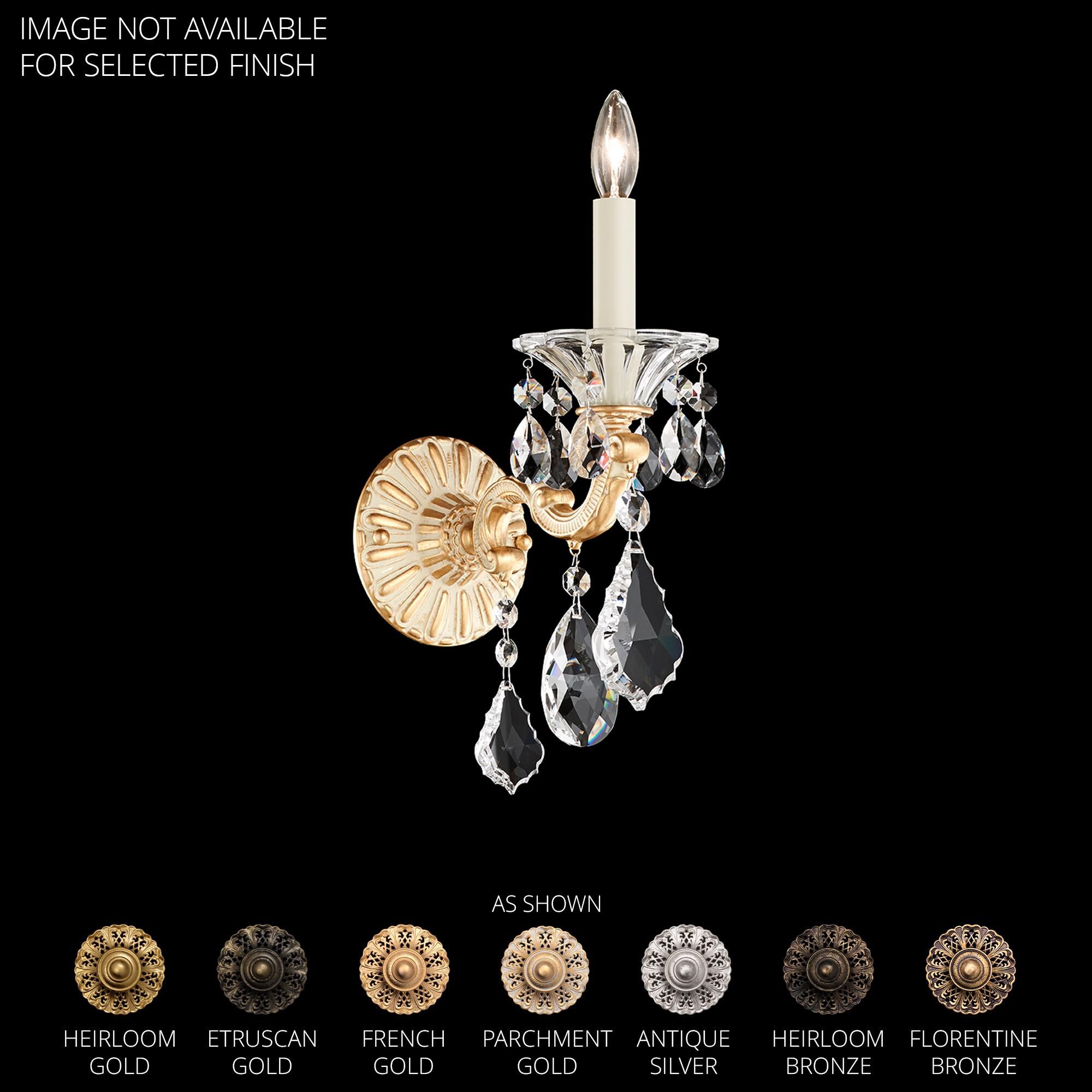 Shown in Heirloom Gold finish and Clear Radiance crystal