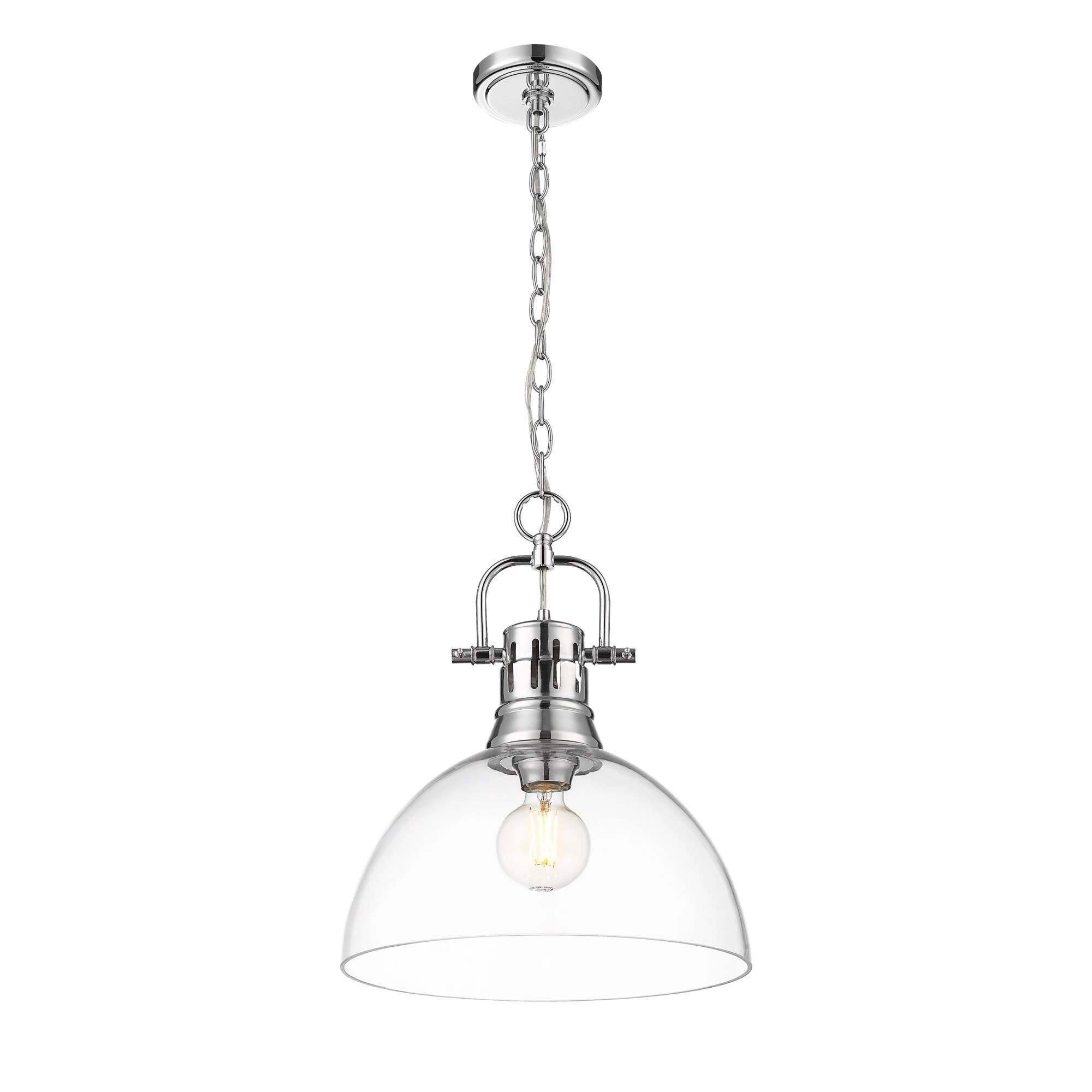 Shown in Chrome finish and Clear Glass shade