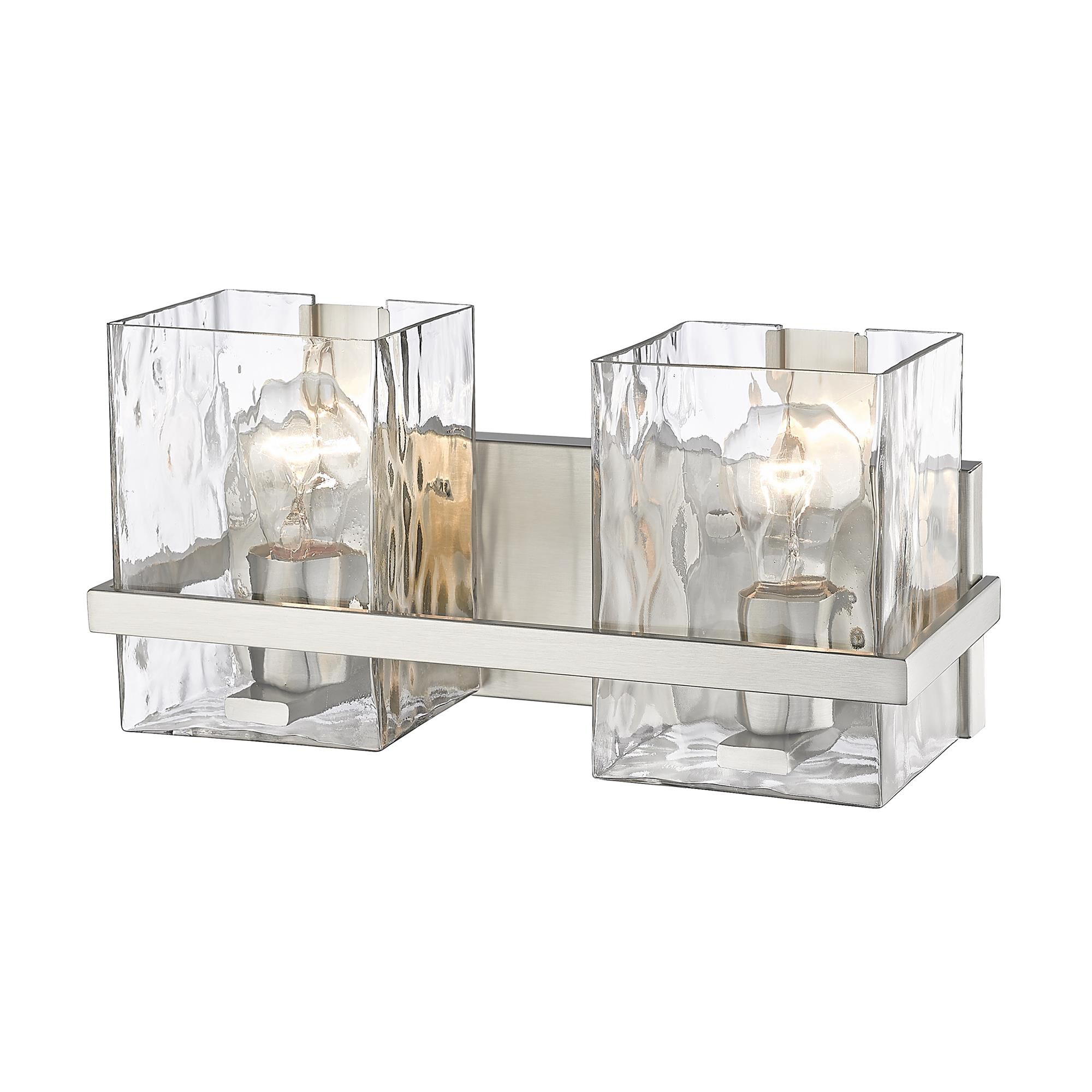 Shown in Brushed Nickel finish and Glass shade