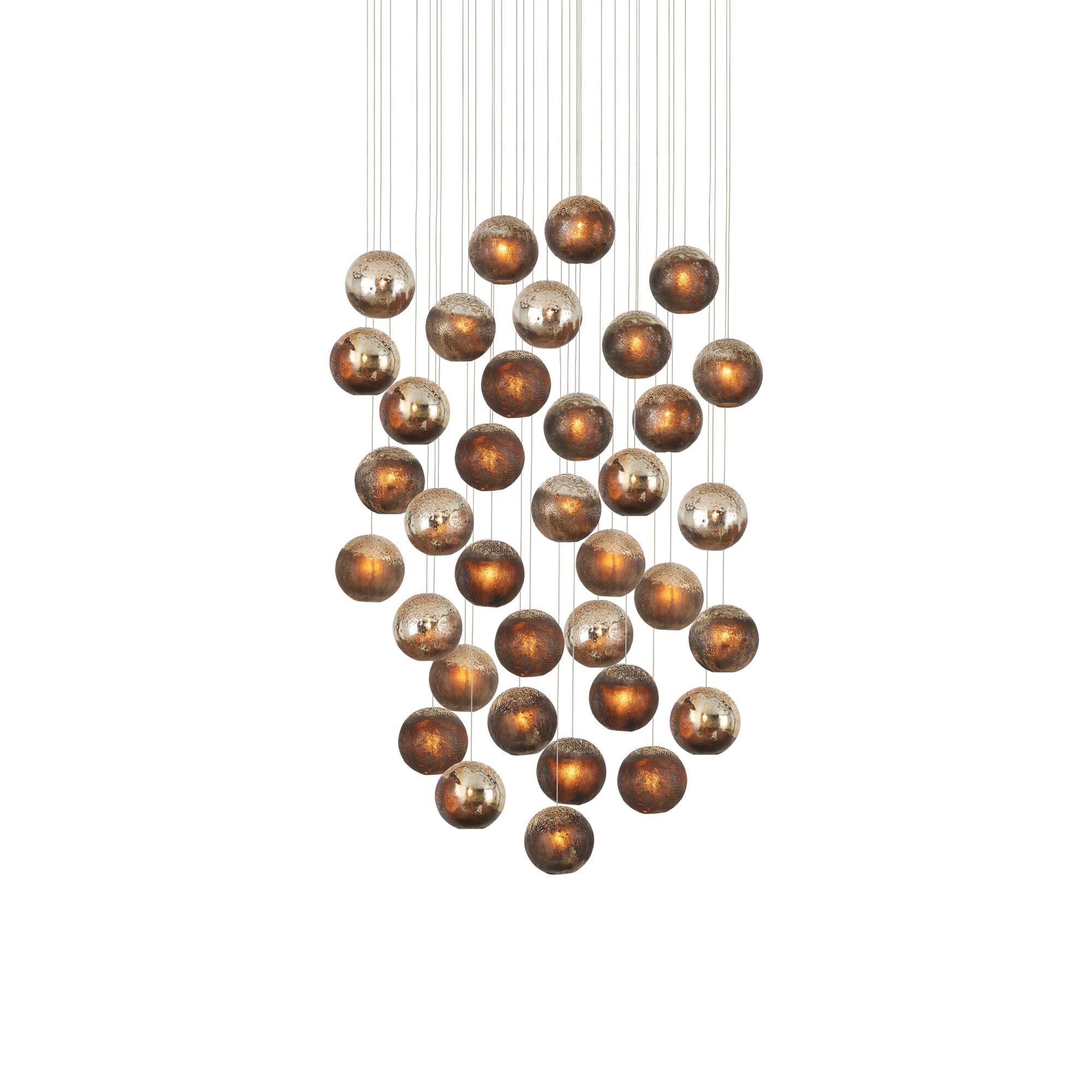 Shown in Antique Silver/Antique Gold/Matte Charcoal/Silver finish and Antique Gold/Black/Glass shade