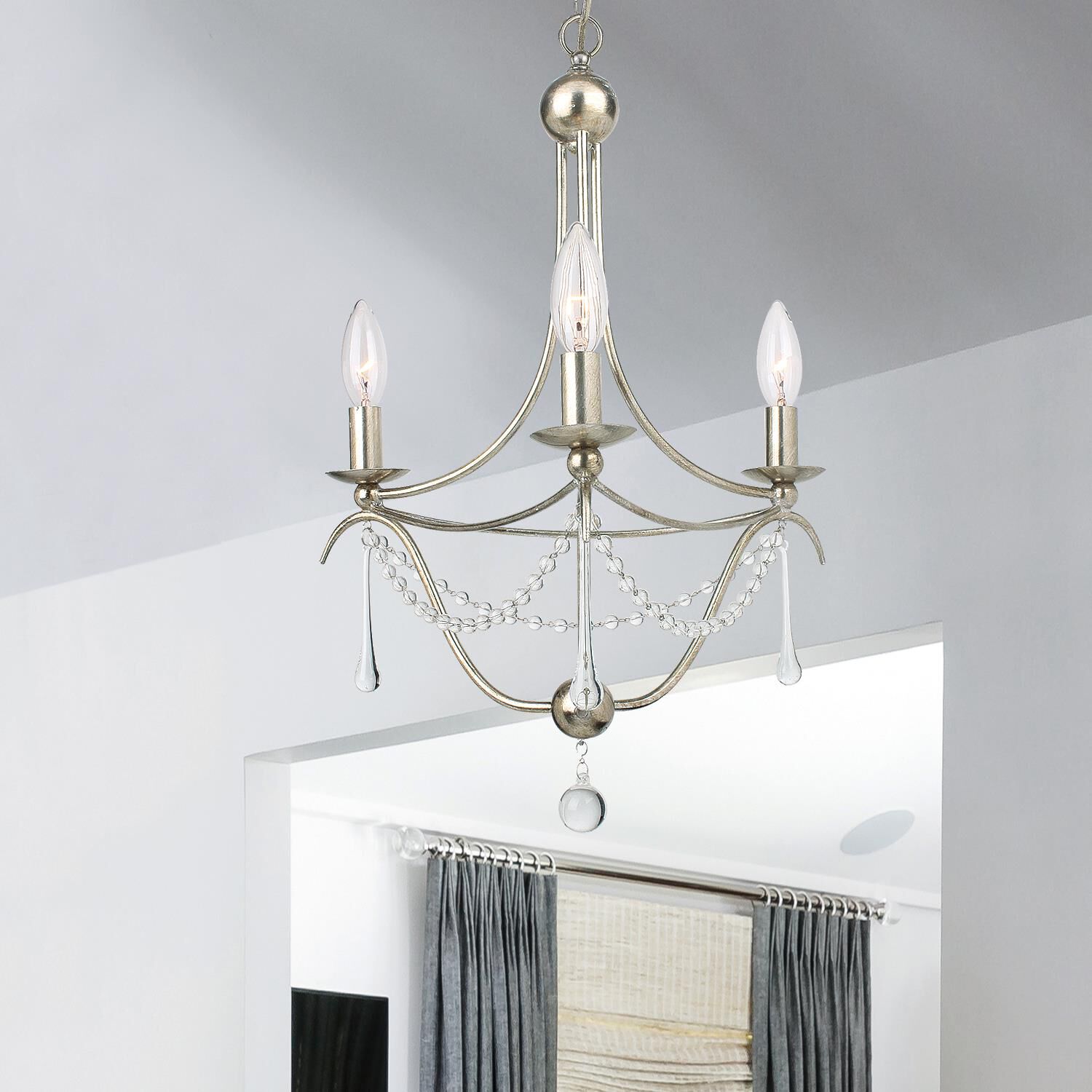Metro 15 Inch 3 Light Mini Chandelier by Crystorama