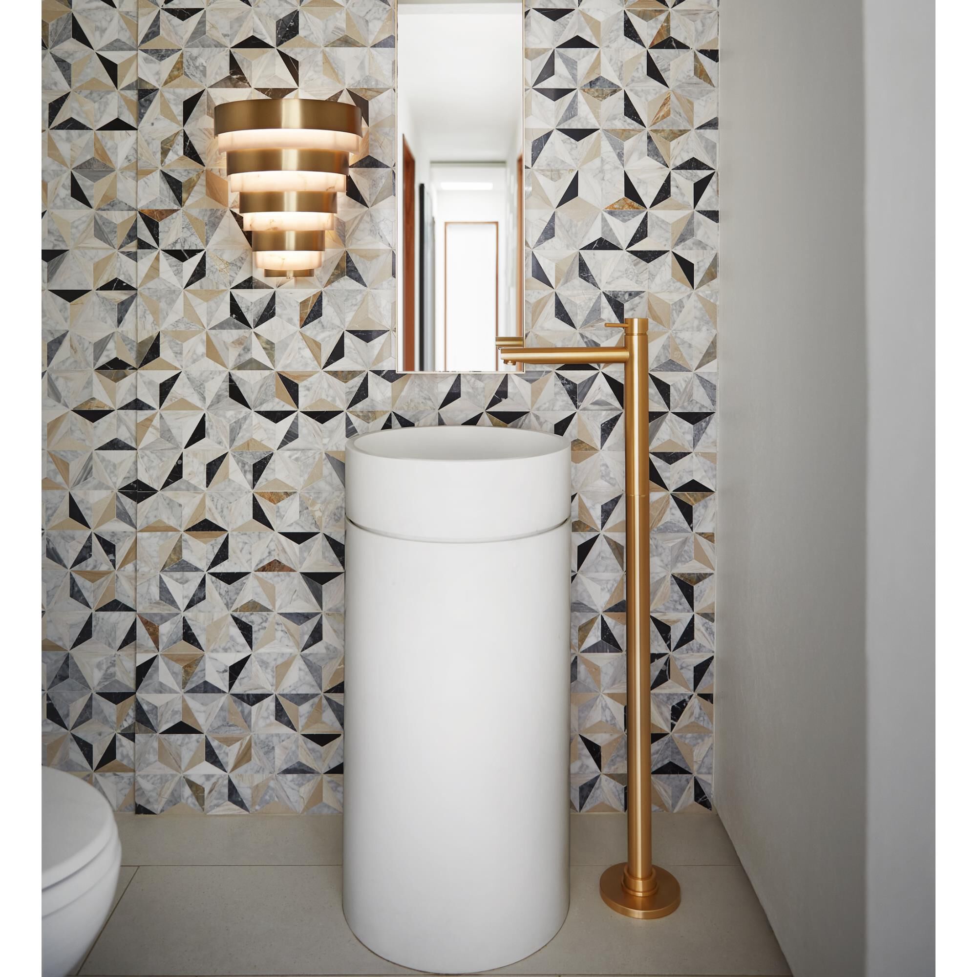 Shown in Heritage Brass finish and Faux Alabaster glass