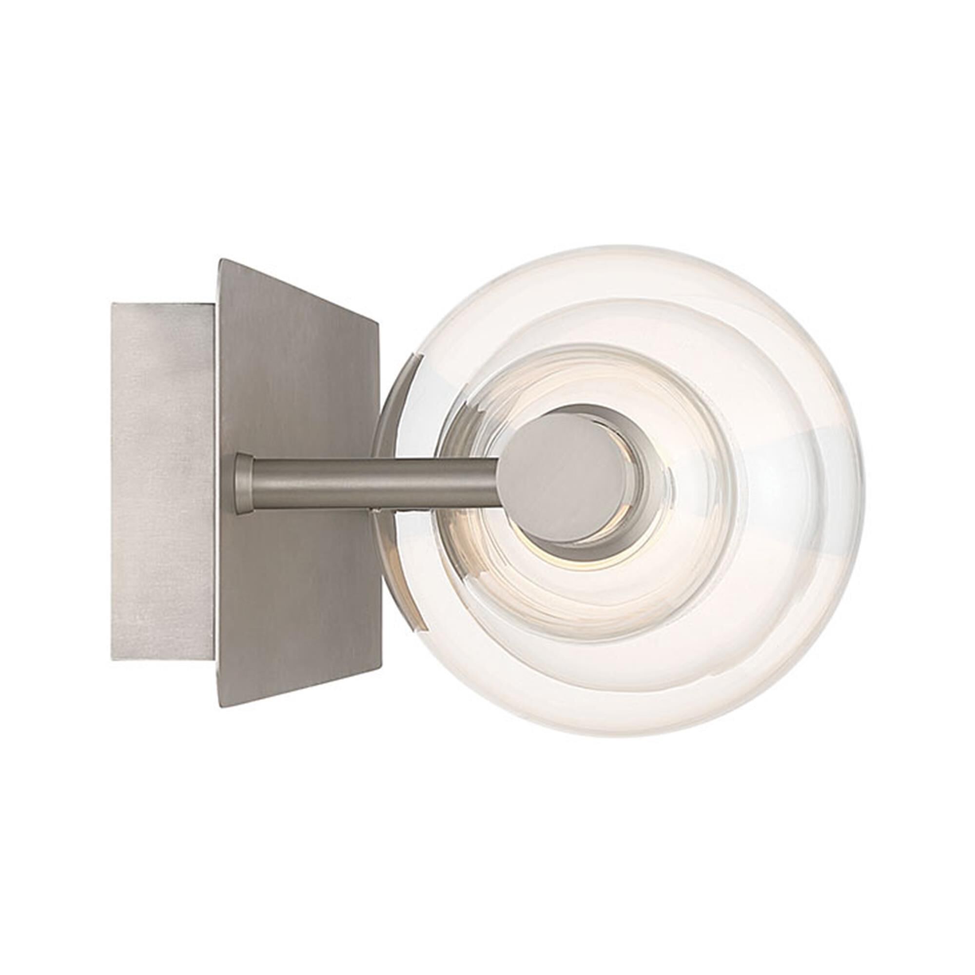 Shown in Satin Nickel finish and Clear glass
