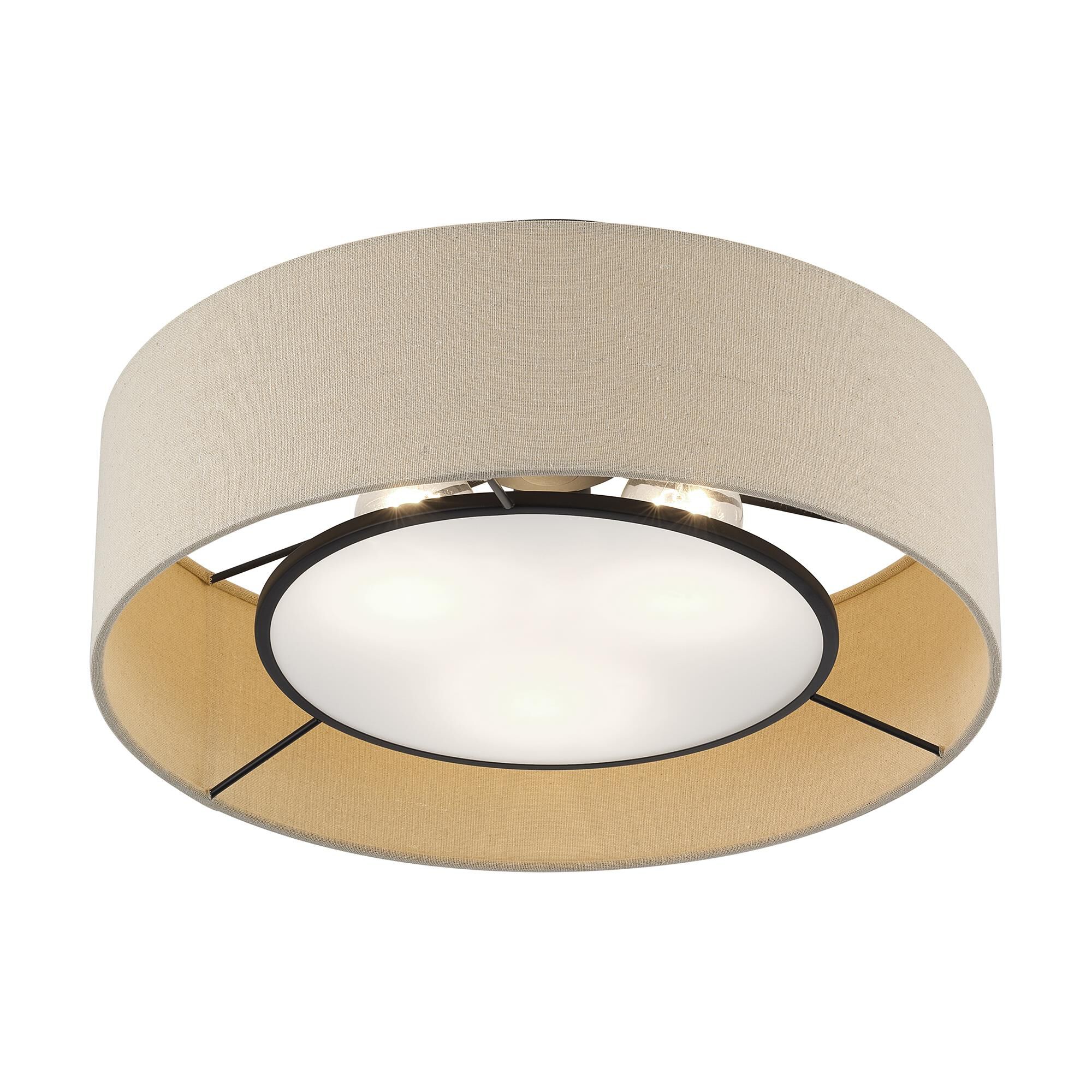 Shown in Bronze finish and Hand Crafted Parchment Color Hardback Fabric shade