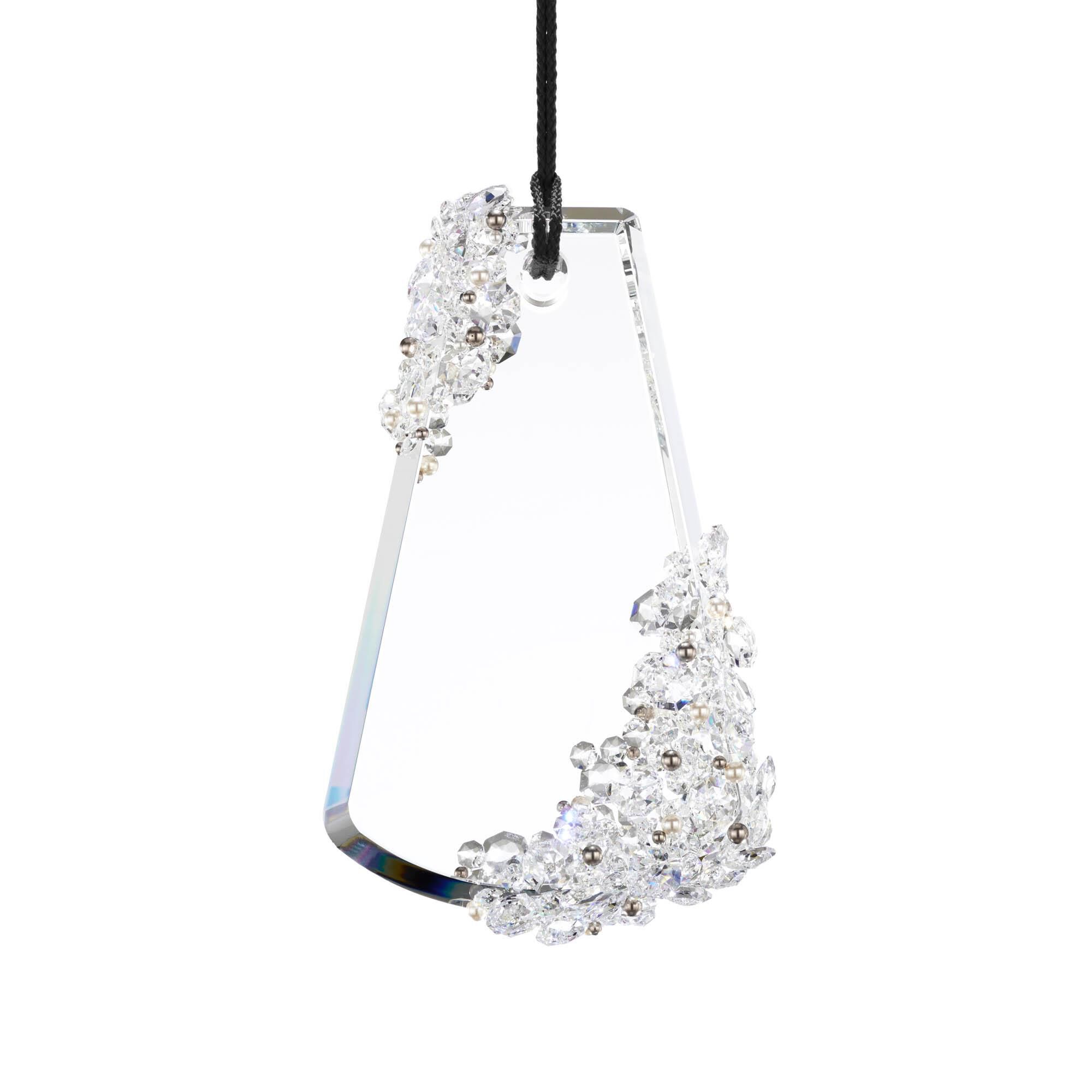 Shown in Polished Chrome With Black Rope finish and Radiance crystal and Crystal glass