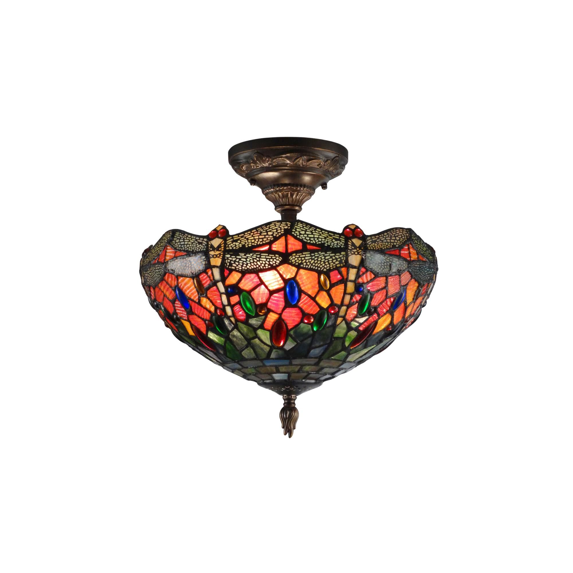 Sonota 14 Inch 3 Light Semi Flush Mount by Dale Tiffany