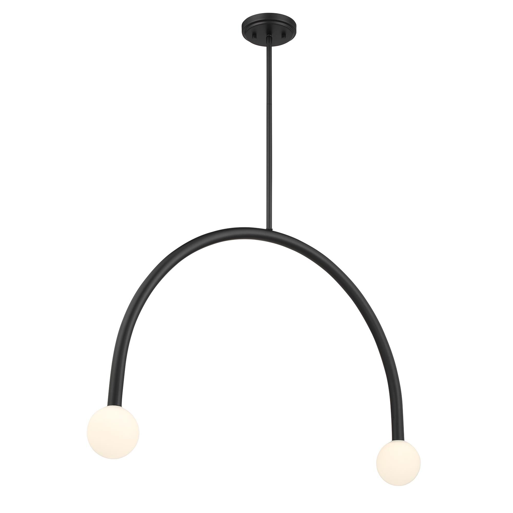 Shown in Matte Black finish and White Opal glass and Glass shade