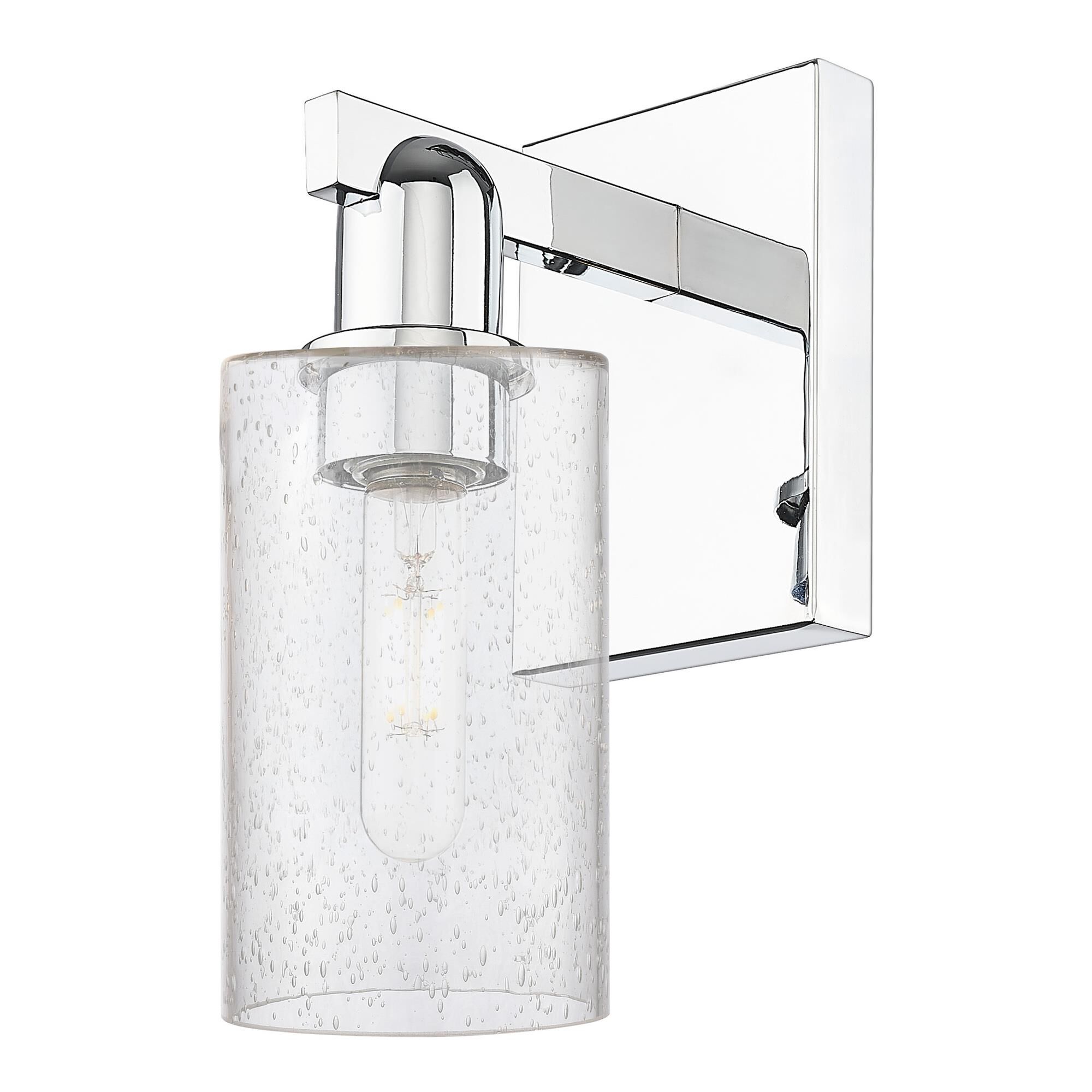 Shown in Polished Chrome finish and Seedy glass