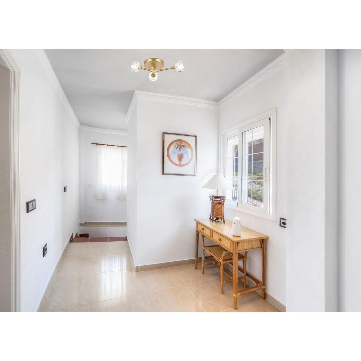 Shown in Gold  finish and RC Clear crystal and Clear glass