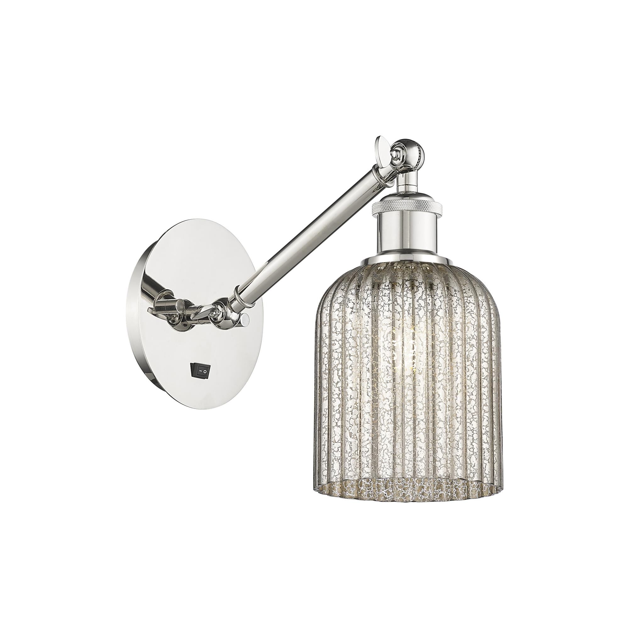 Shown in Polished Nickel finish and Mercury shade