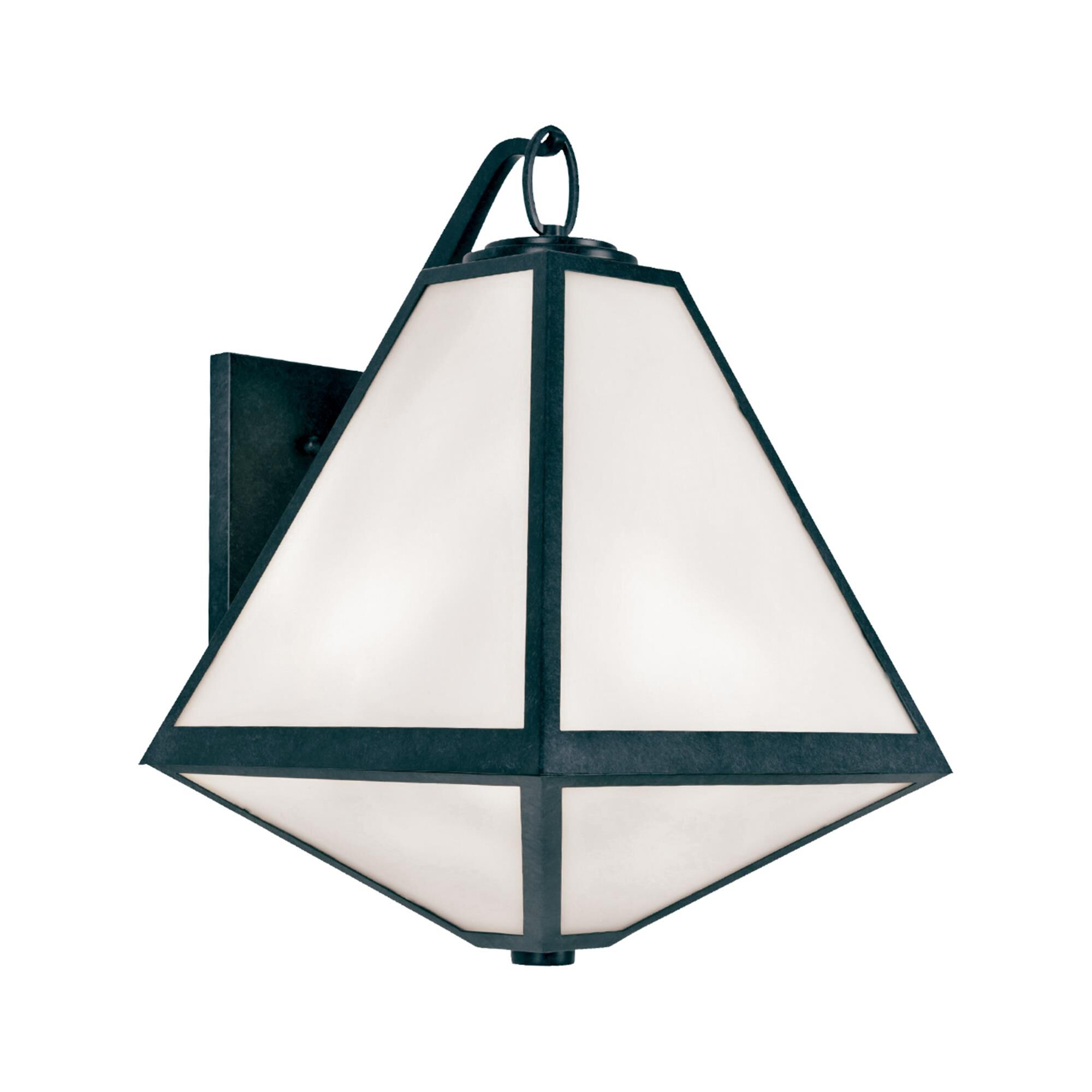 Shown in Black Charcoal finish and White Opal glass