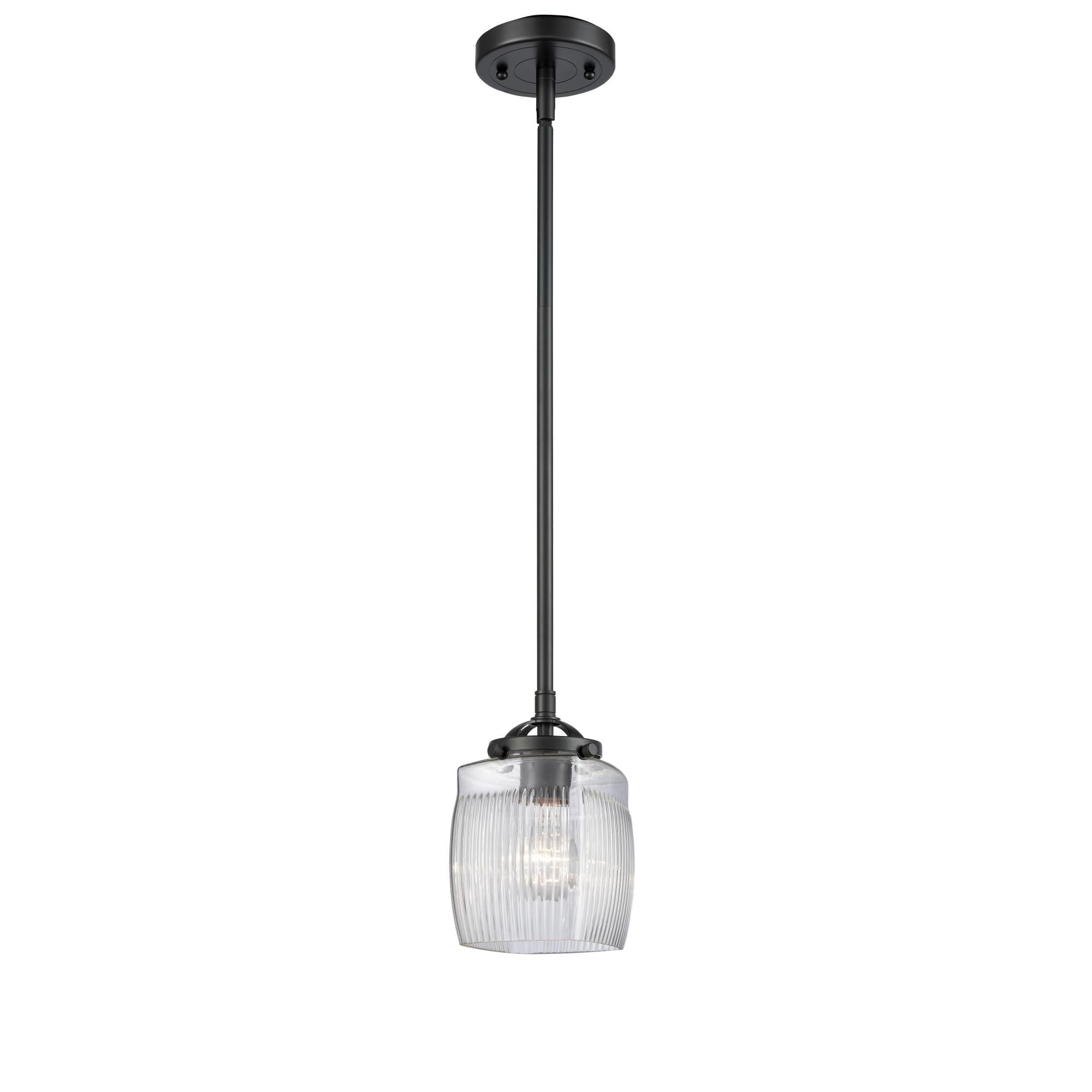 Shown in Oil Rubbed Bronze finish and Clear Halophane glass