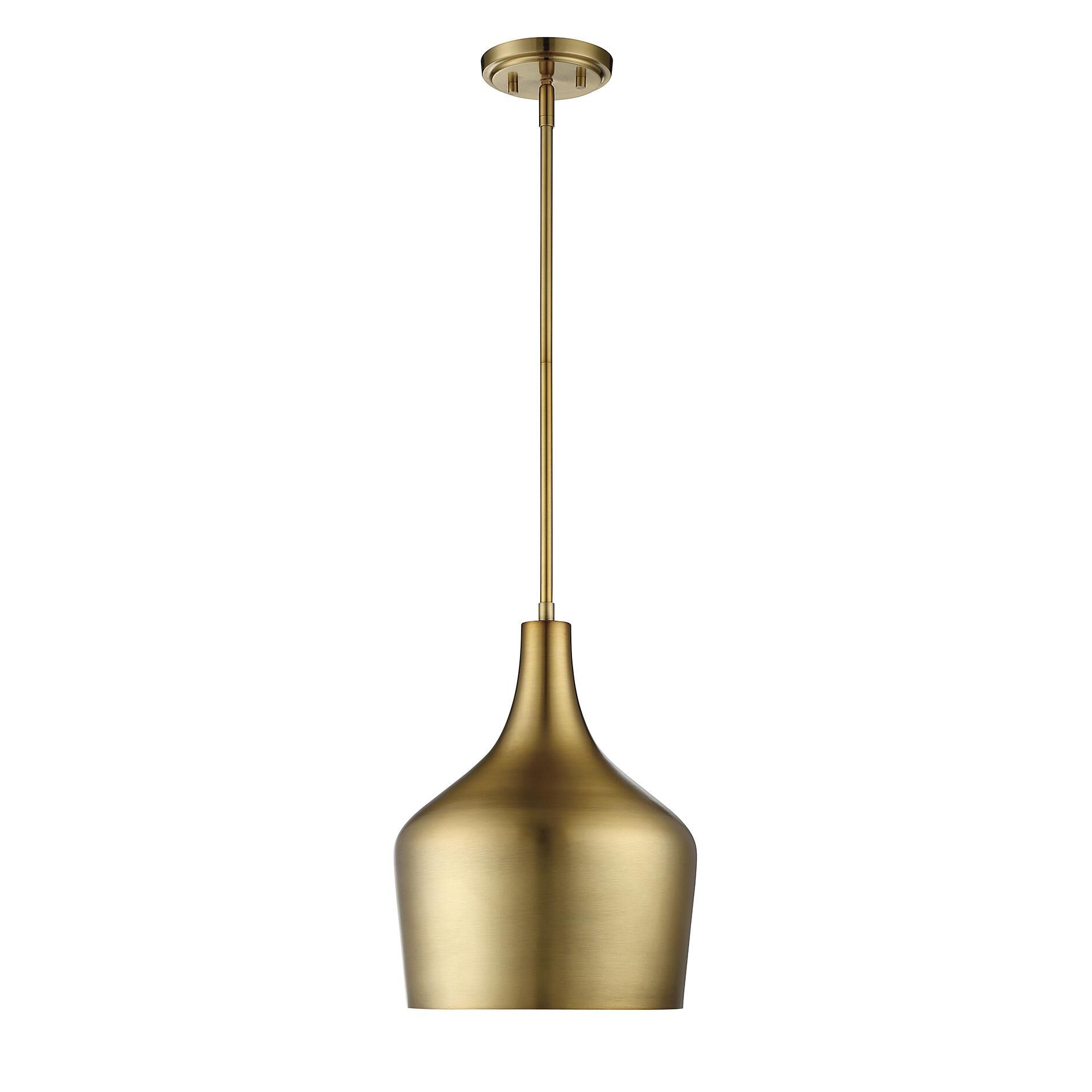 Shown in Natural Brass finish and Natural Brass Metal shade