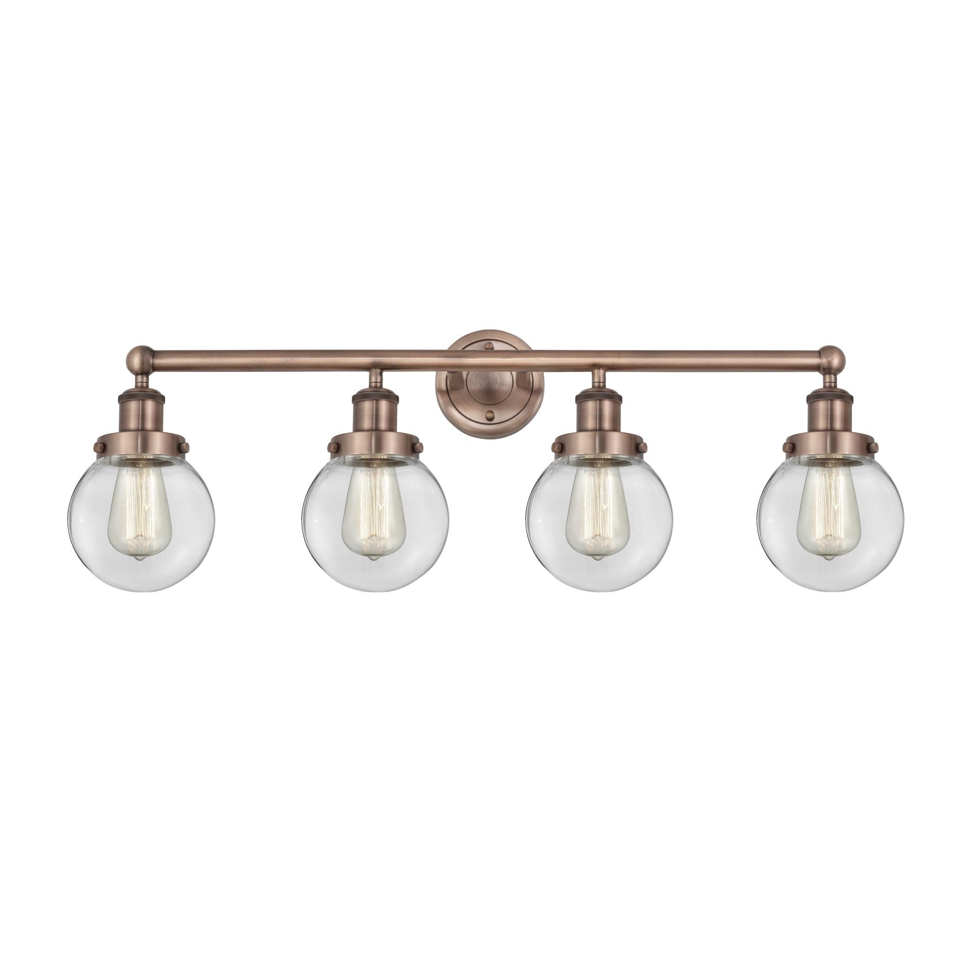 Shown in Antique Copper finish and Clear glass