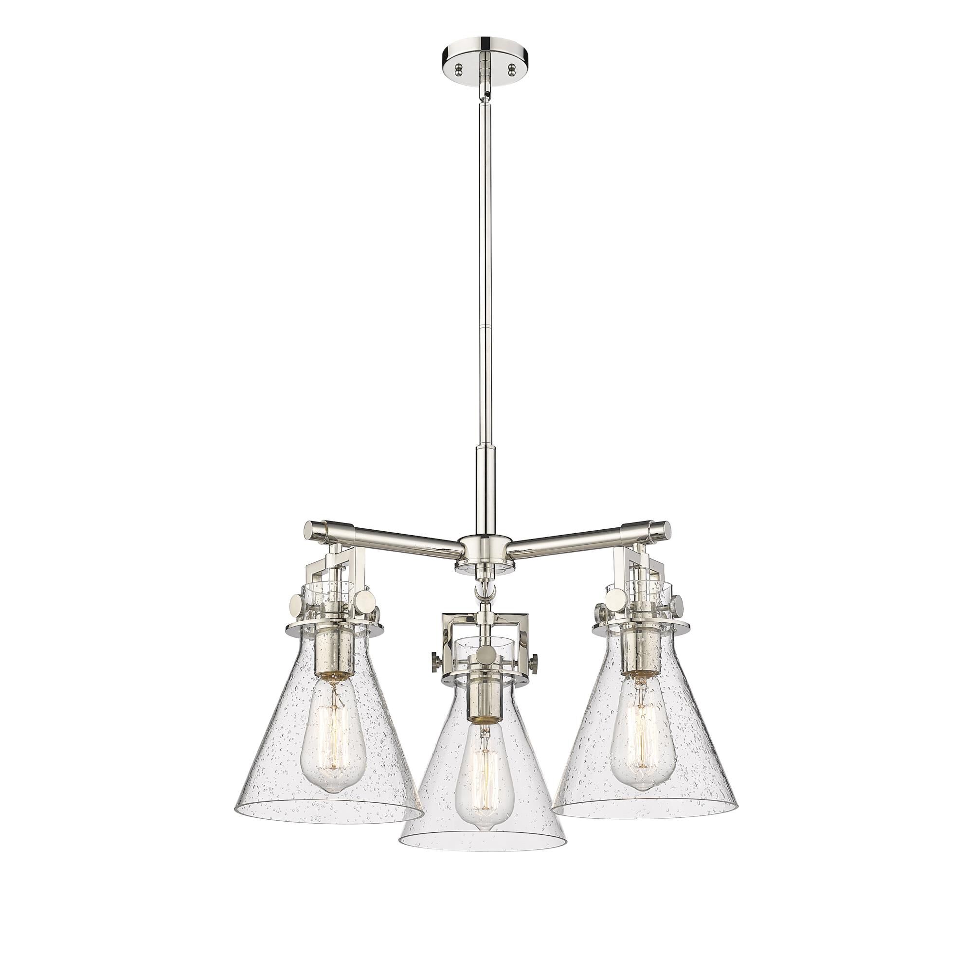 Shown in Polished Nickel finish and Seedy glass