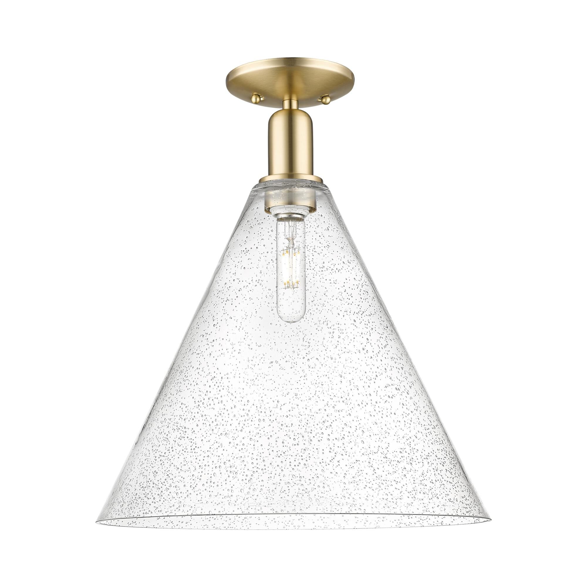 Shown in Champagne Bronze finish and Seedy glass