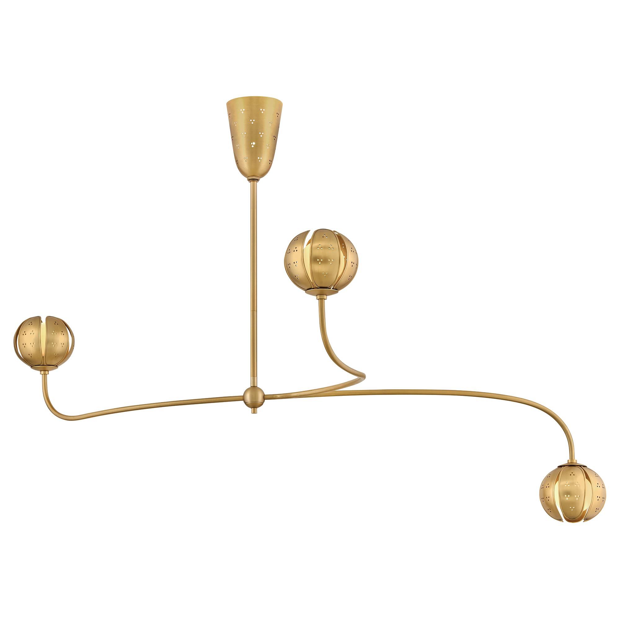 Shown in Unlacquered Brass finish and Etched Opal glass