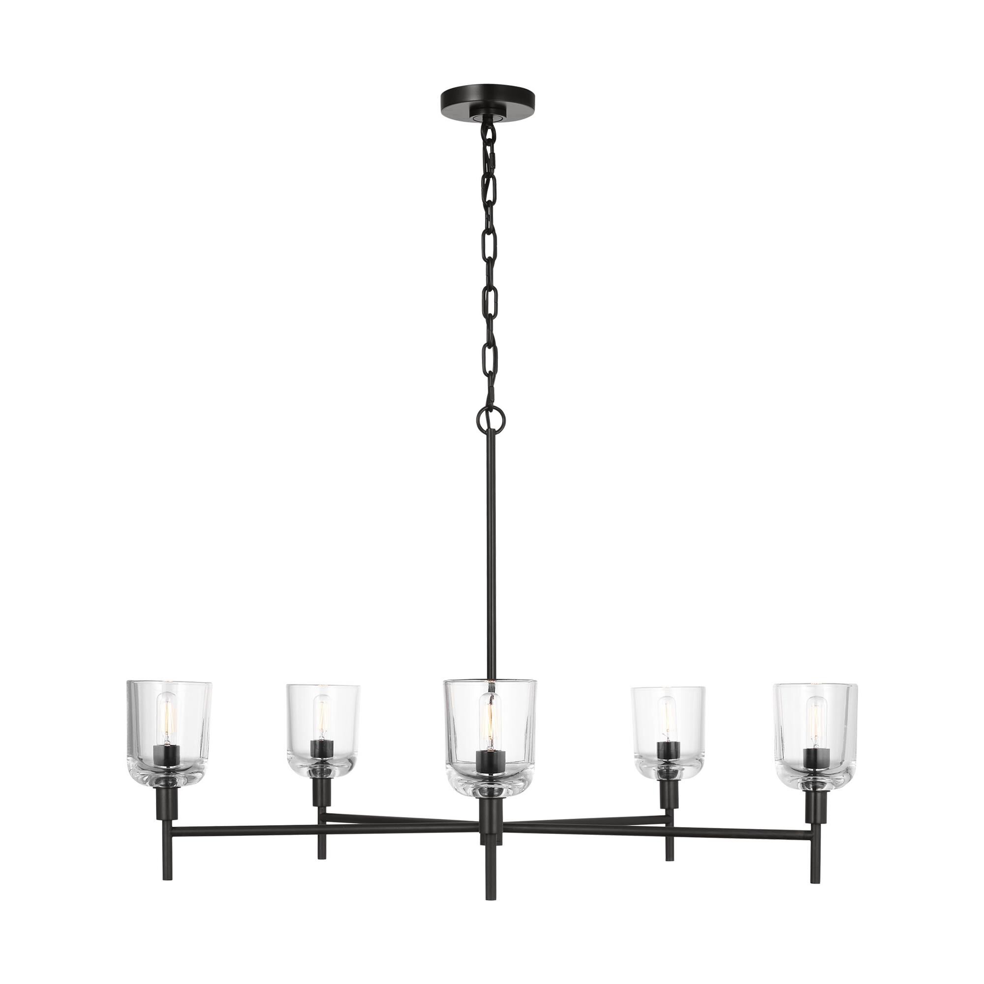 Shown in Aged Iron finish and Clear glass