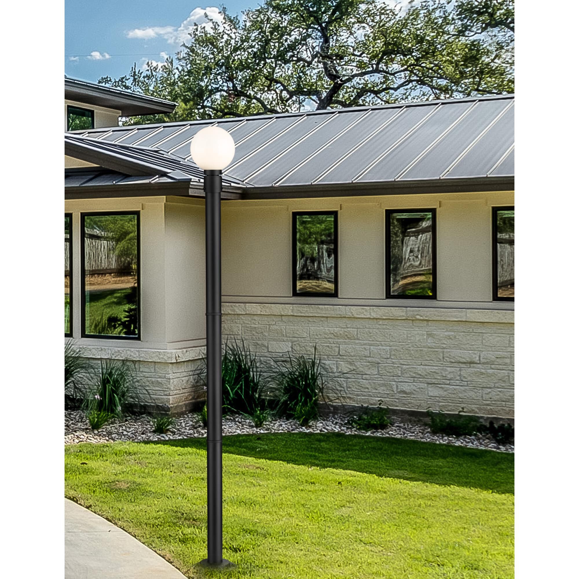 Shown in Black finish and Opal glass