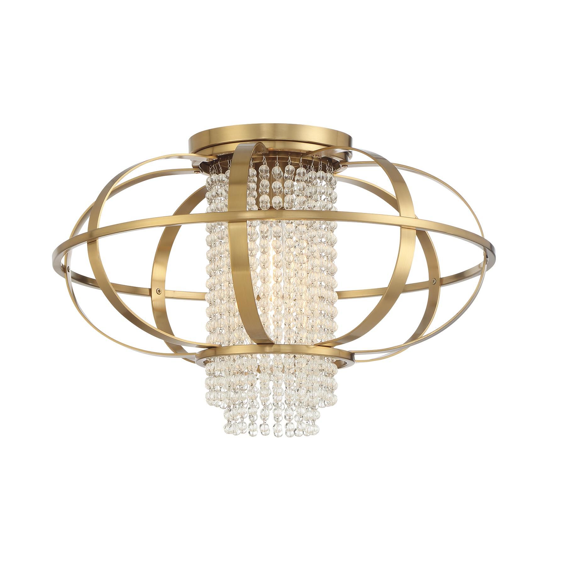 Shown in Warm Brass finish and Clear crystal