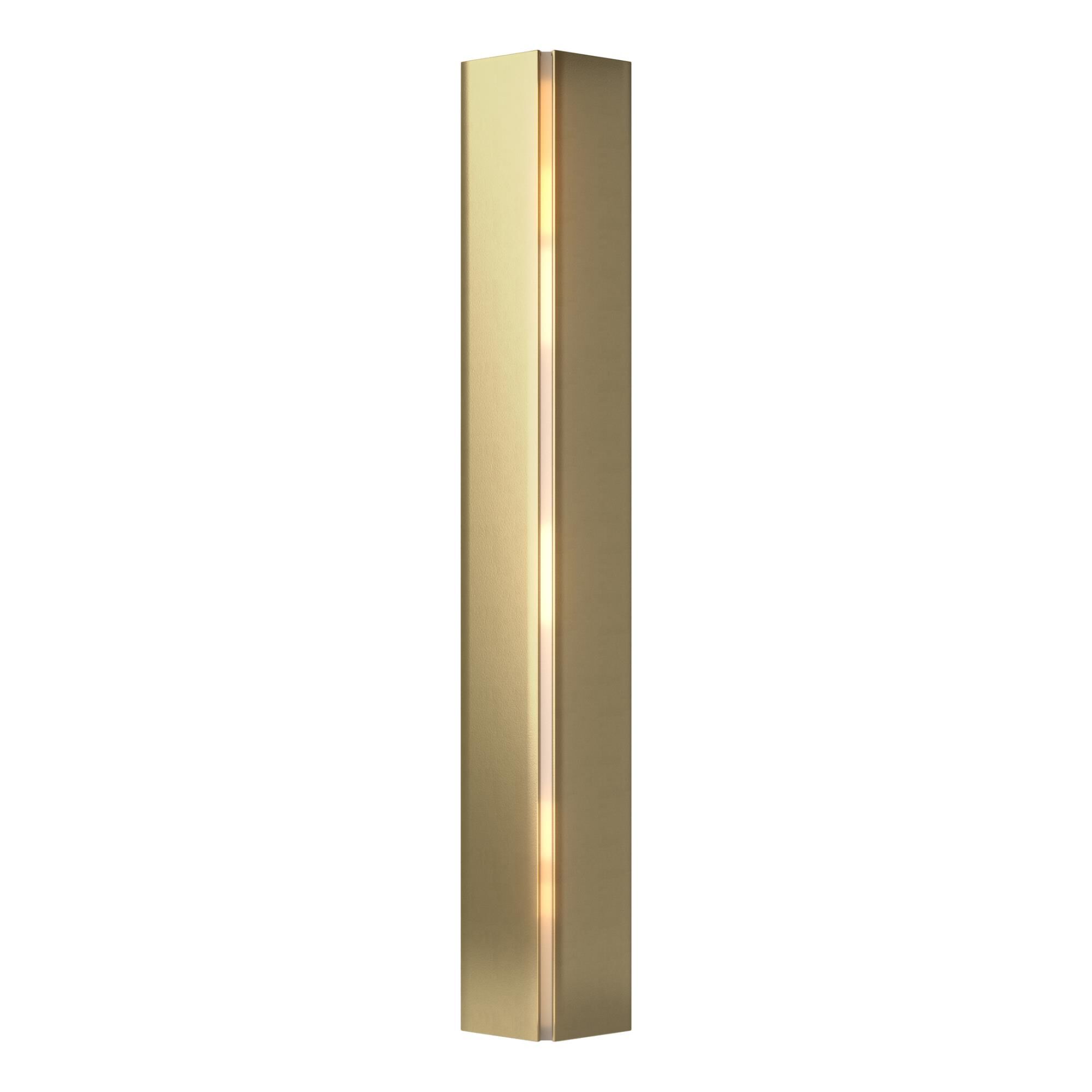 Shown in Modern Brass finish and Ivory glass