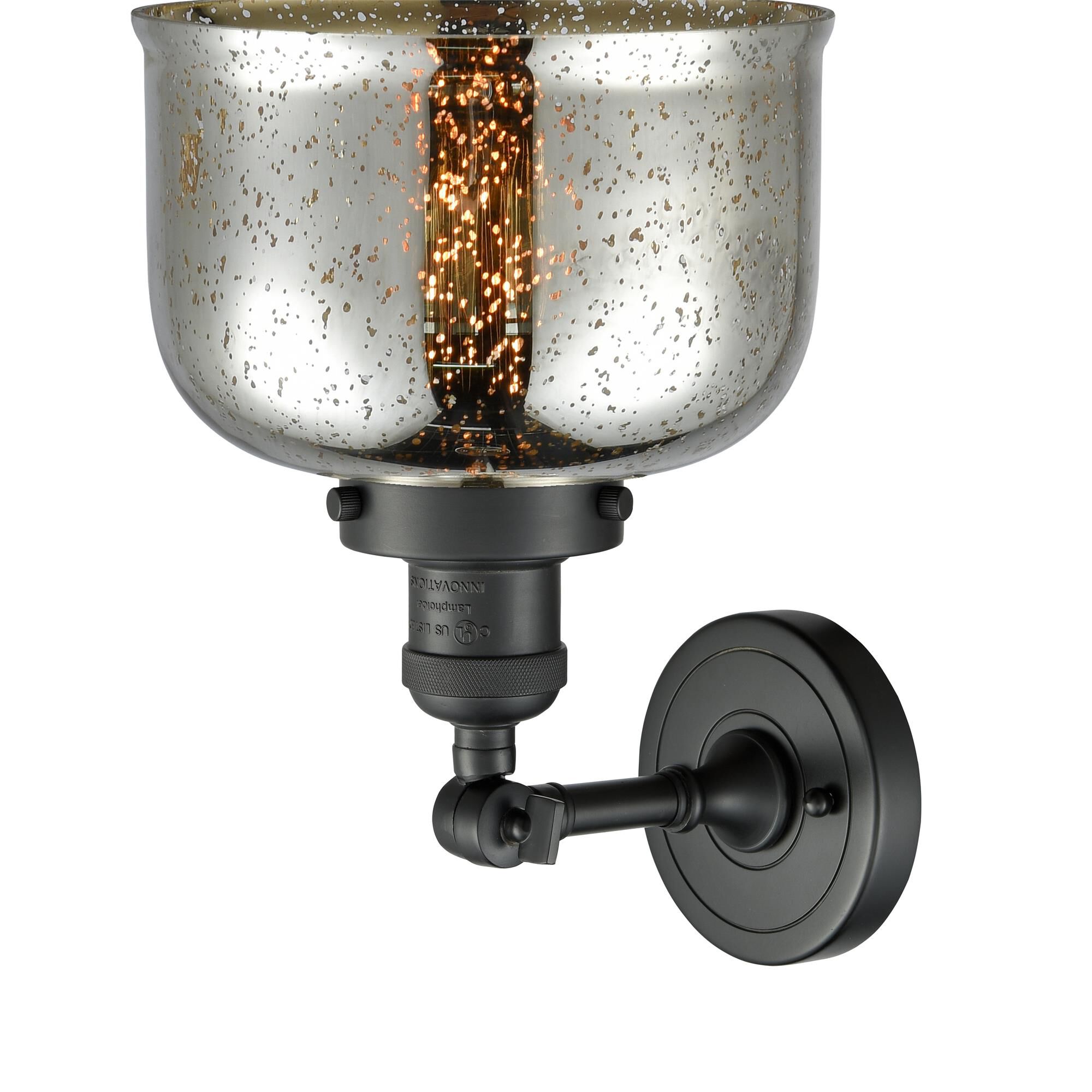 Shown in Matte Black finish and Silver Mercury glass