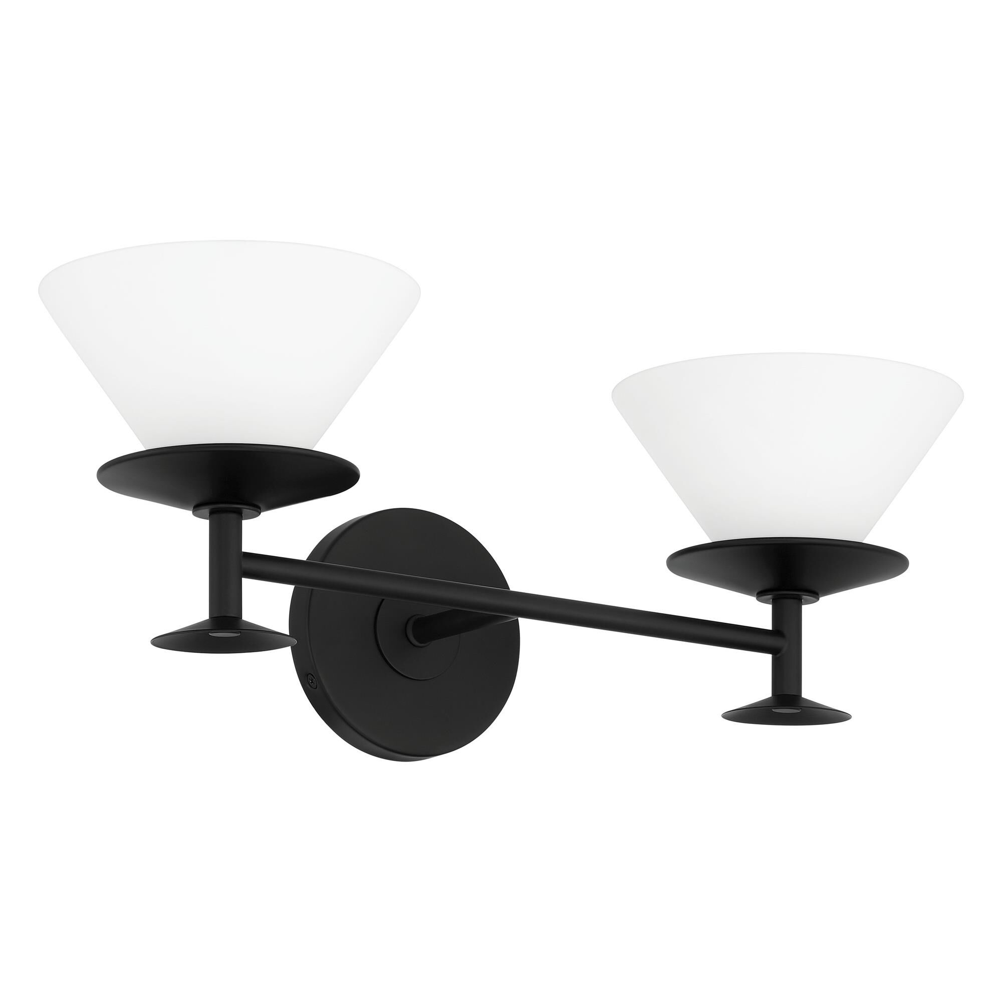 Shown in Matte Black finish and Etched Opal glass